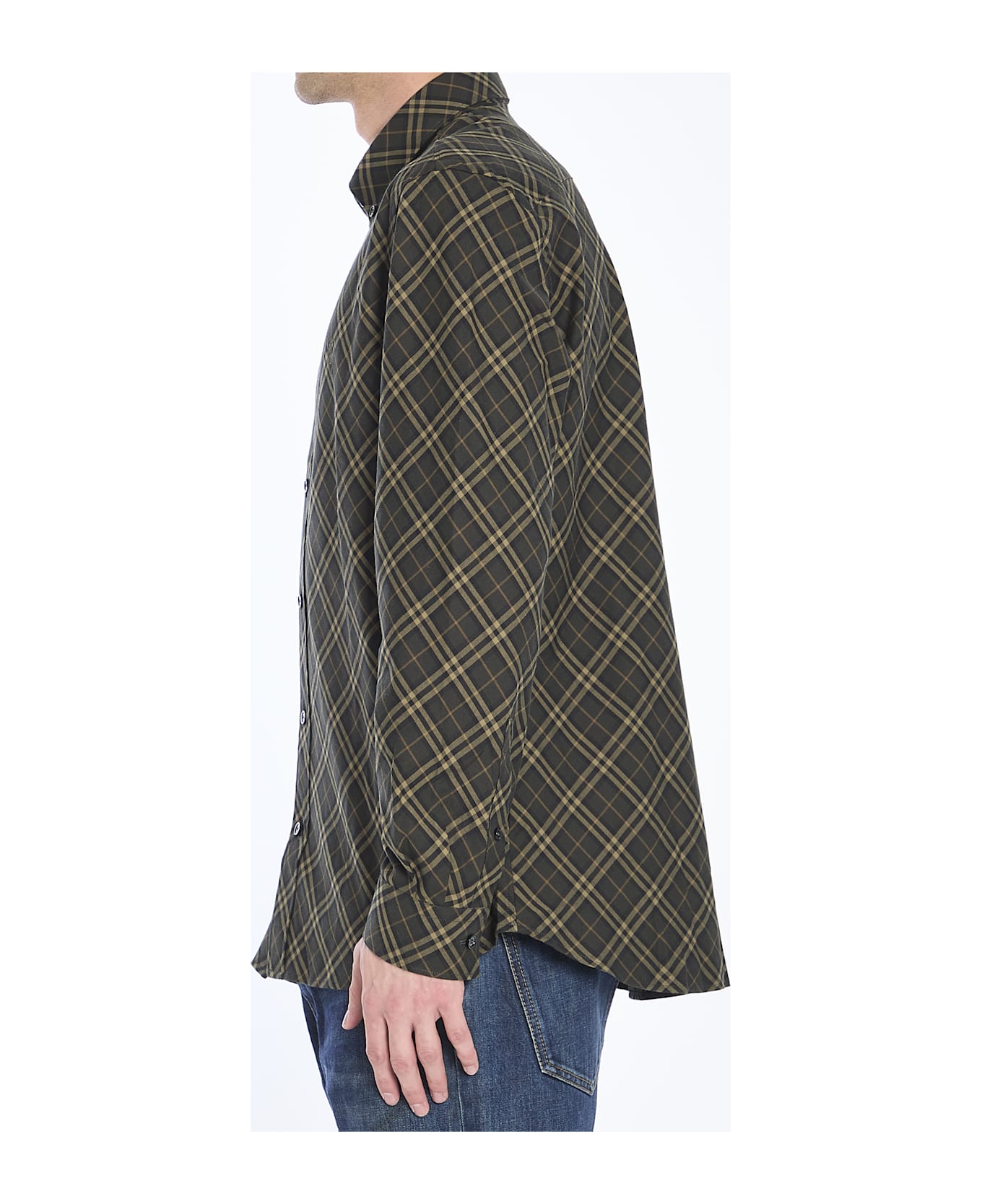 Burberry Check Cotton Shirt - BLACK