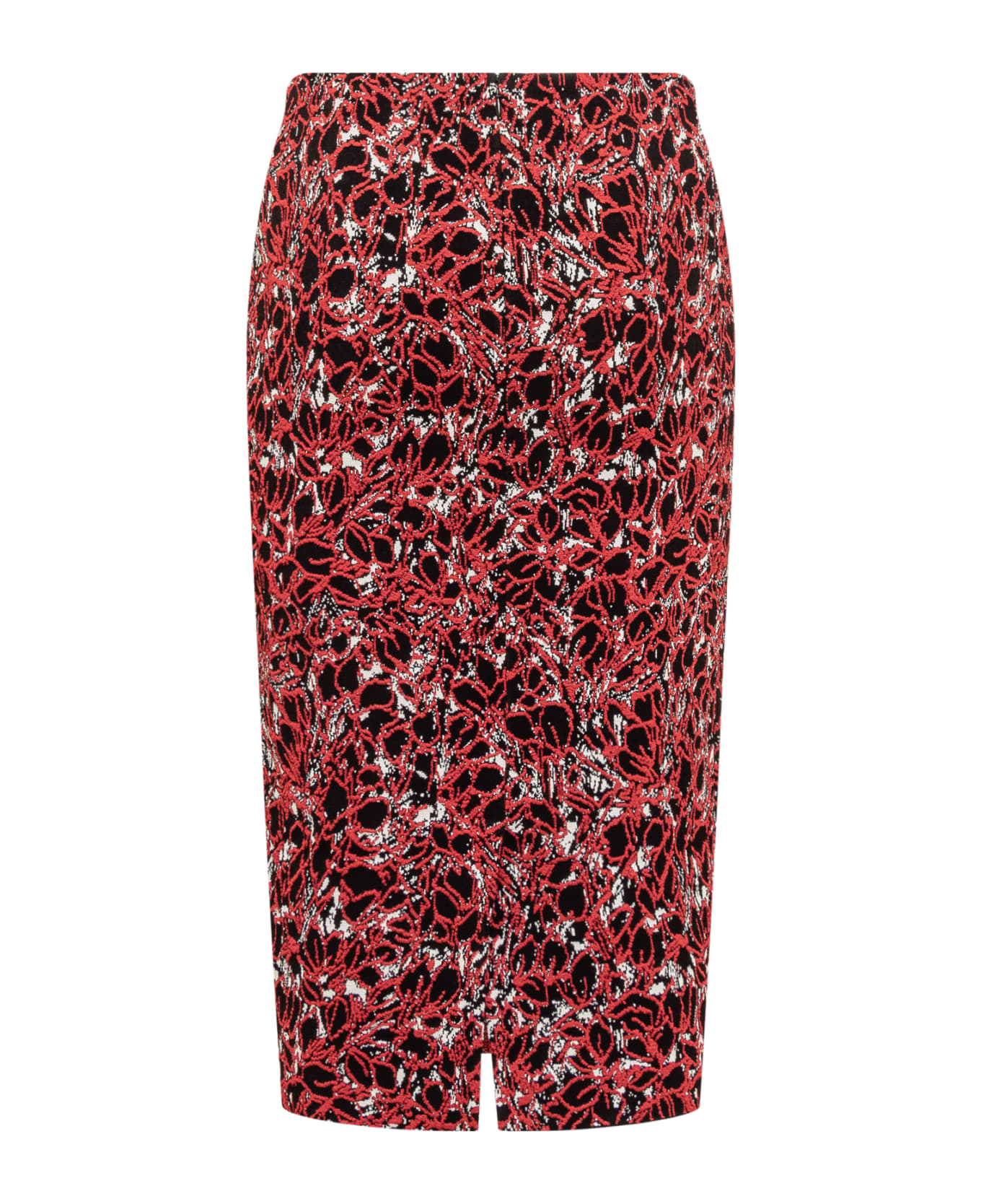 Del Core Knitted Midi Skirt - BLACK/RED