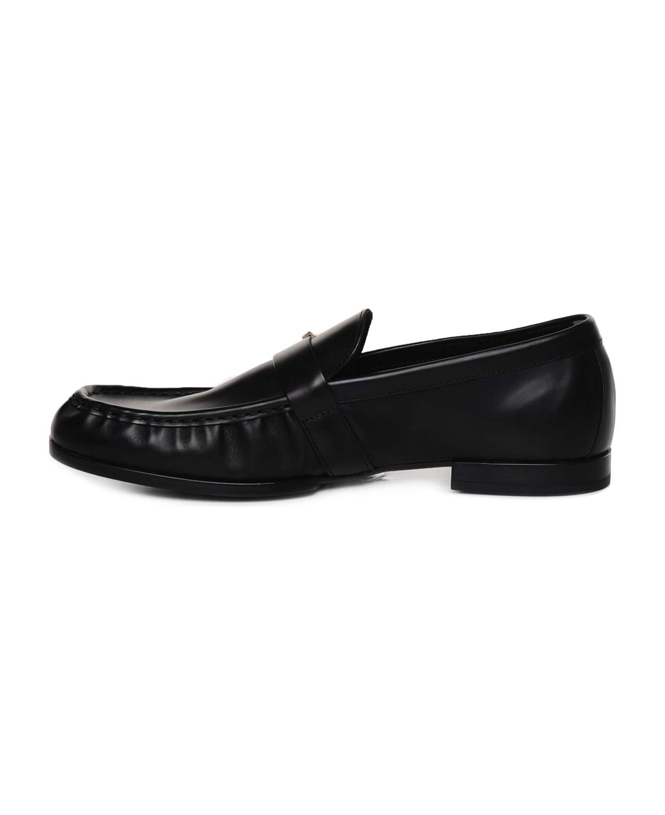 Tod's T Timeless Moccasin In Leather - Black ローファー＆デッキシューズ