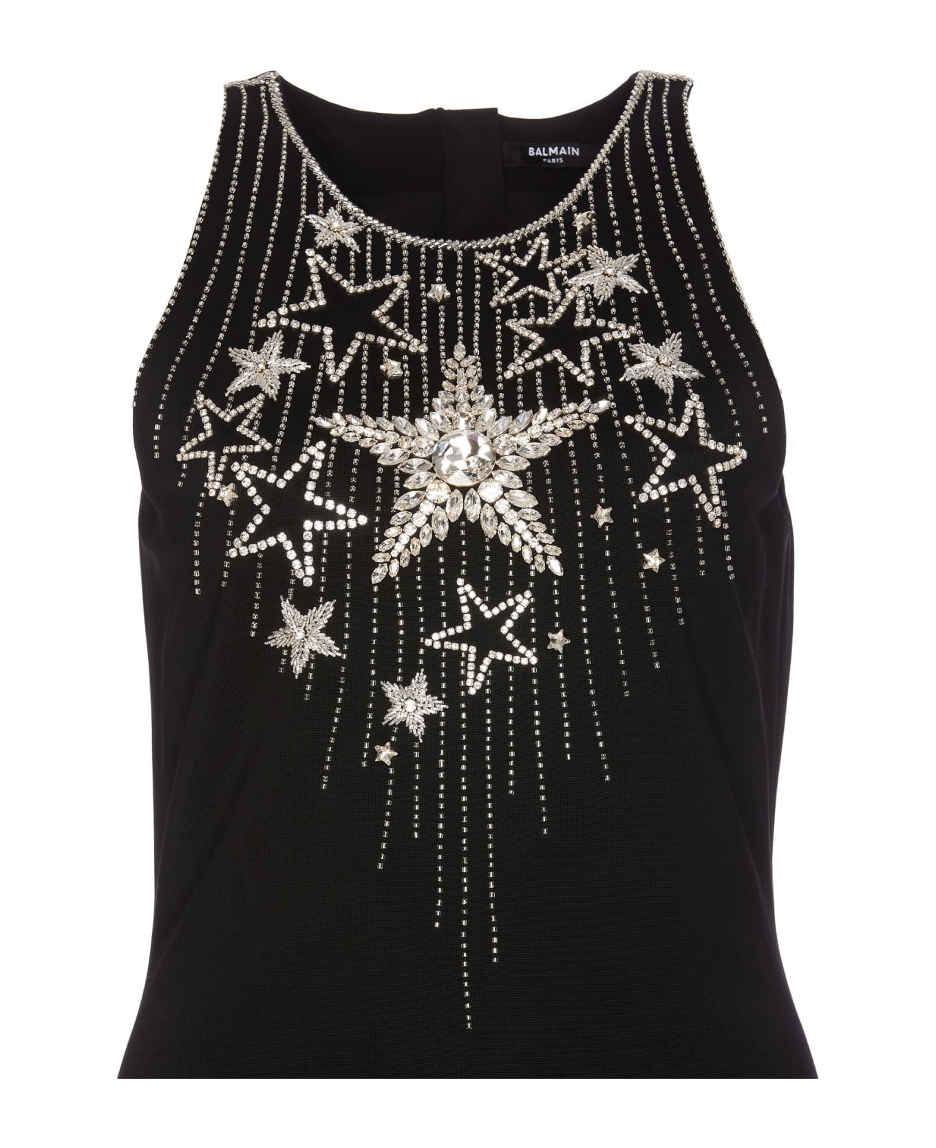 Balmain Falling Stars Embroidered Halterneck Mini Dress - Black ワンピース＆ドレス