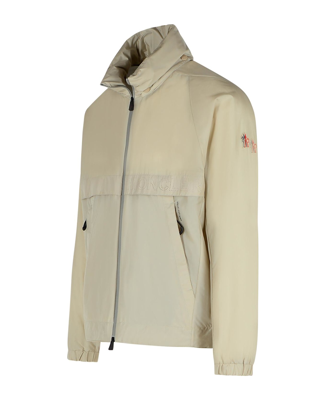 Moncler Grenoble 
negara
 Cream Nylon Jacket - Cream