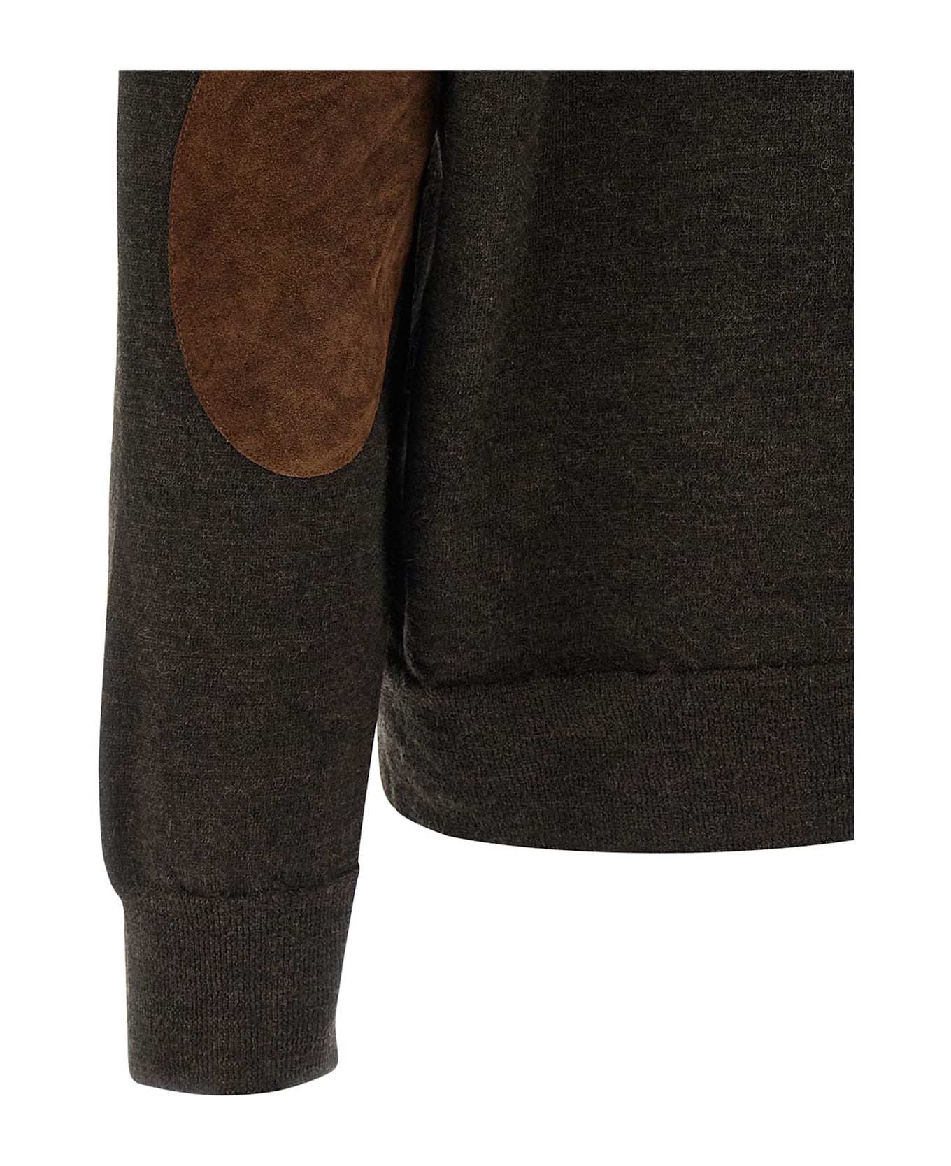 Maison Margiela Suede Patch Polo Shirt - Brown