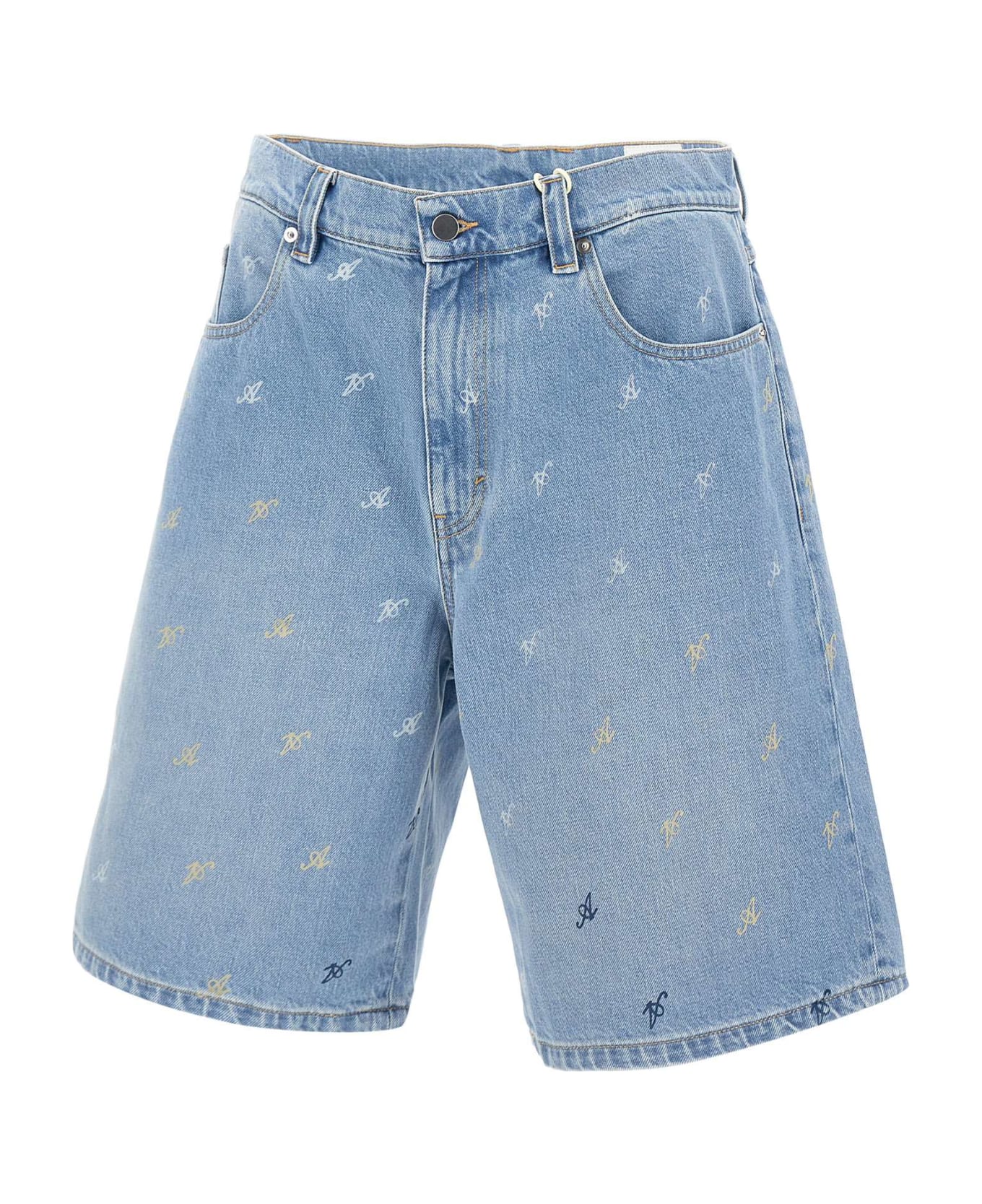 Axel Arigato "miles"cotton Denim Shorts - BLUE