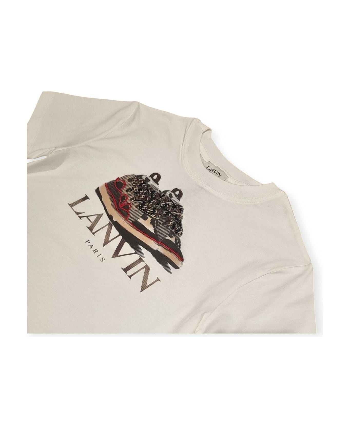 Lanvin Logo-printed Short-sleeved Crewneck T-shirt - Bianco