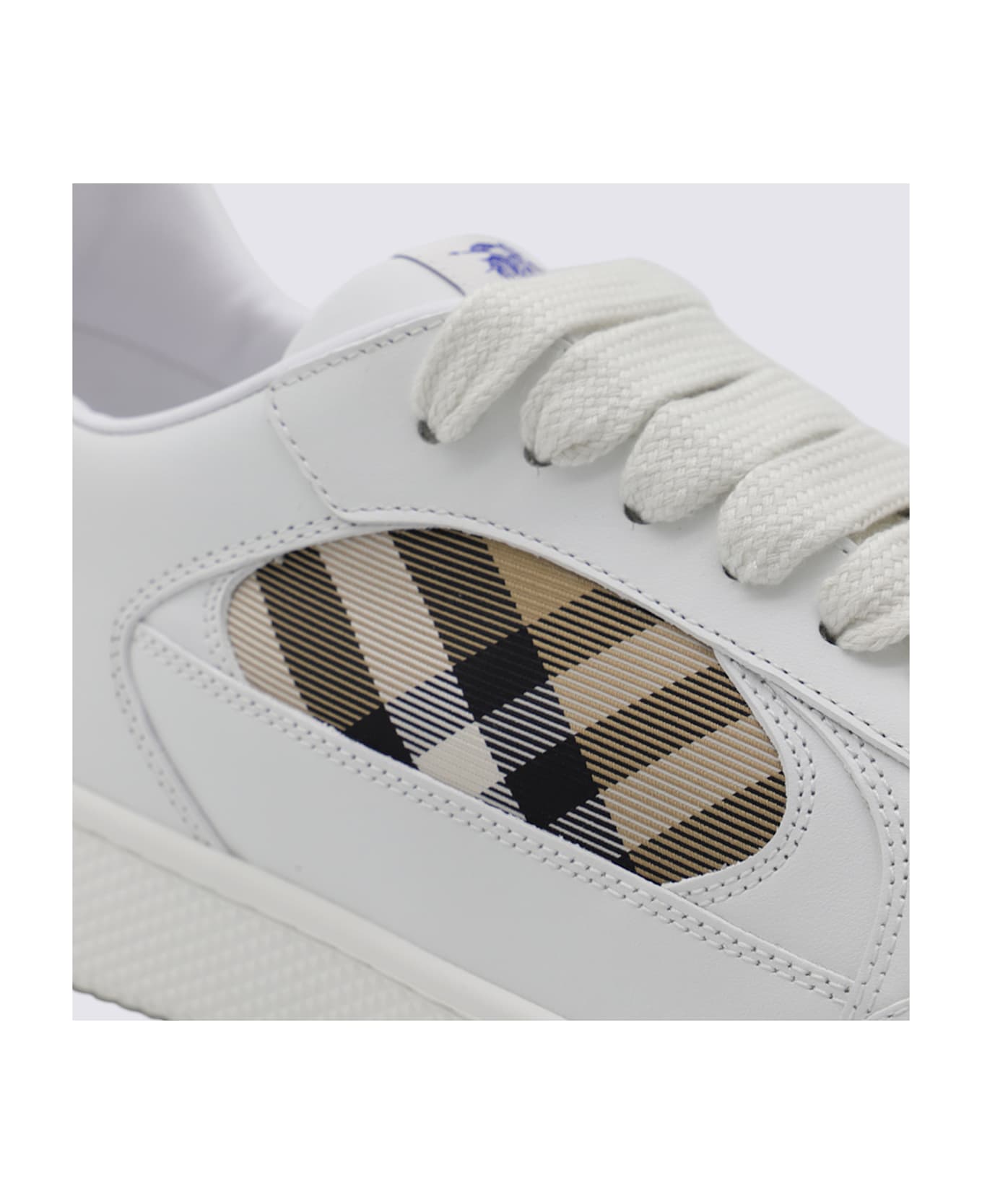 Burberry White Leather Mf Terrace Mix Sneakers - WHITE/SAND IP CHECK