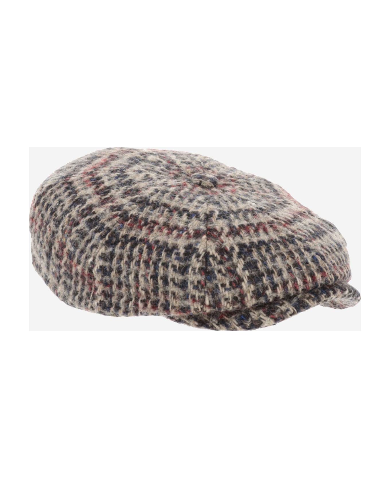 Stetson Wool Cap With Check Pattern - Red