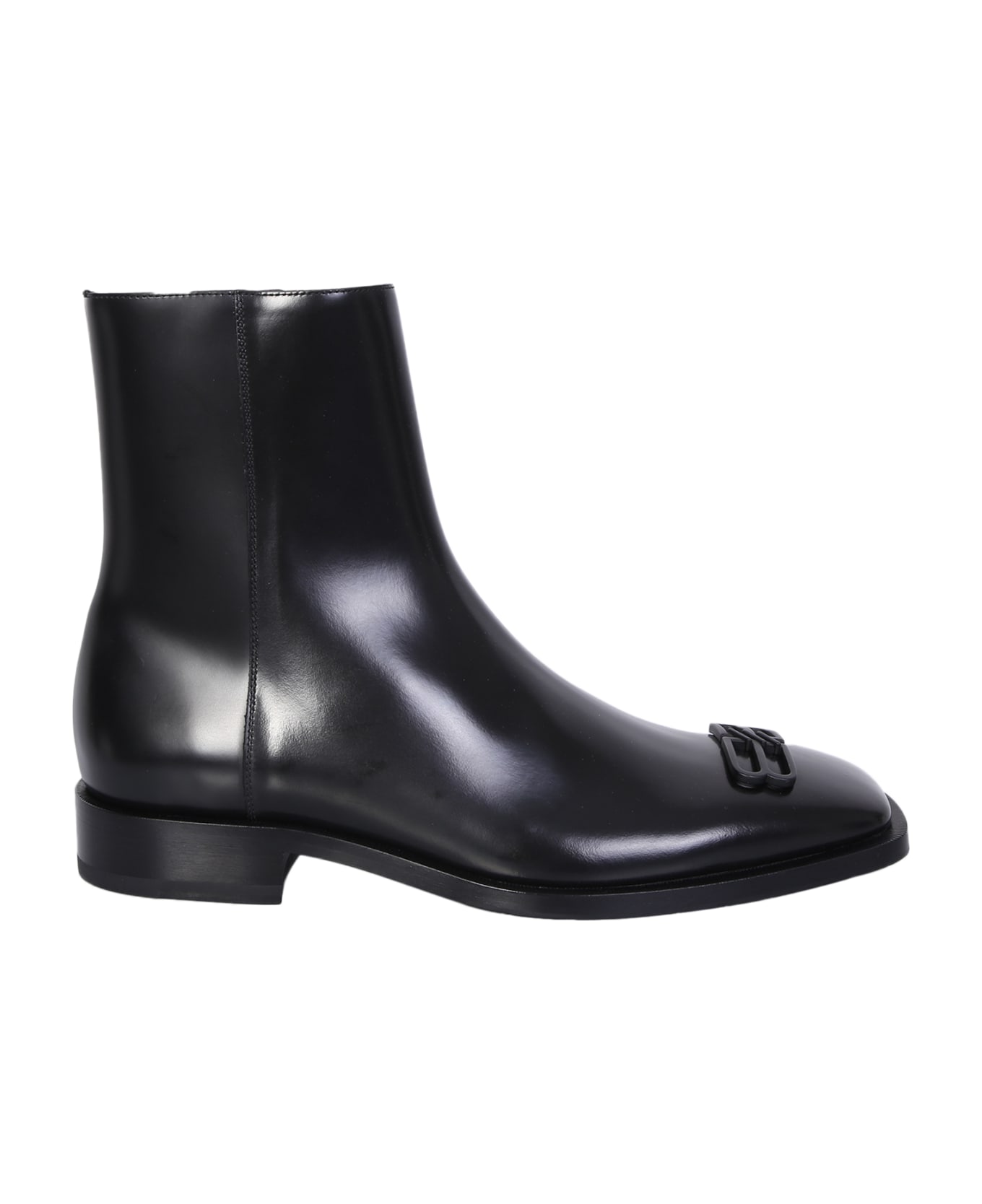 Balenciaga Rim Leather Ankle Boots - Black