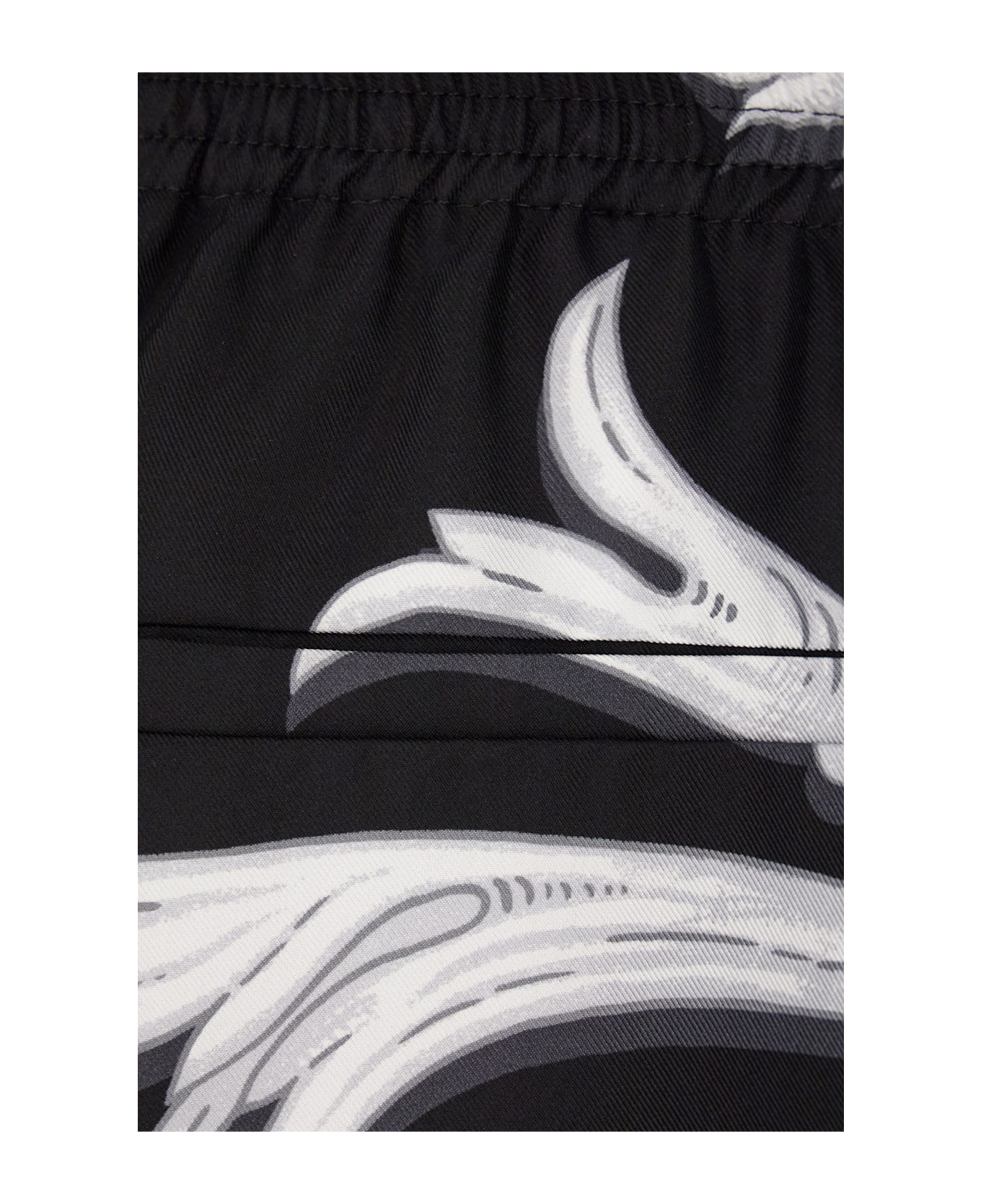 Versace Printed Silk Bermuda Shorts - BLACK WHITE