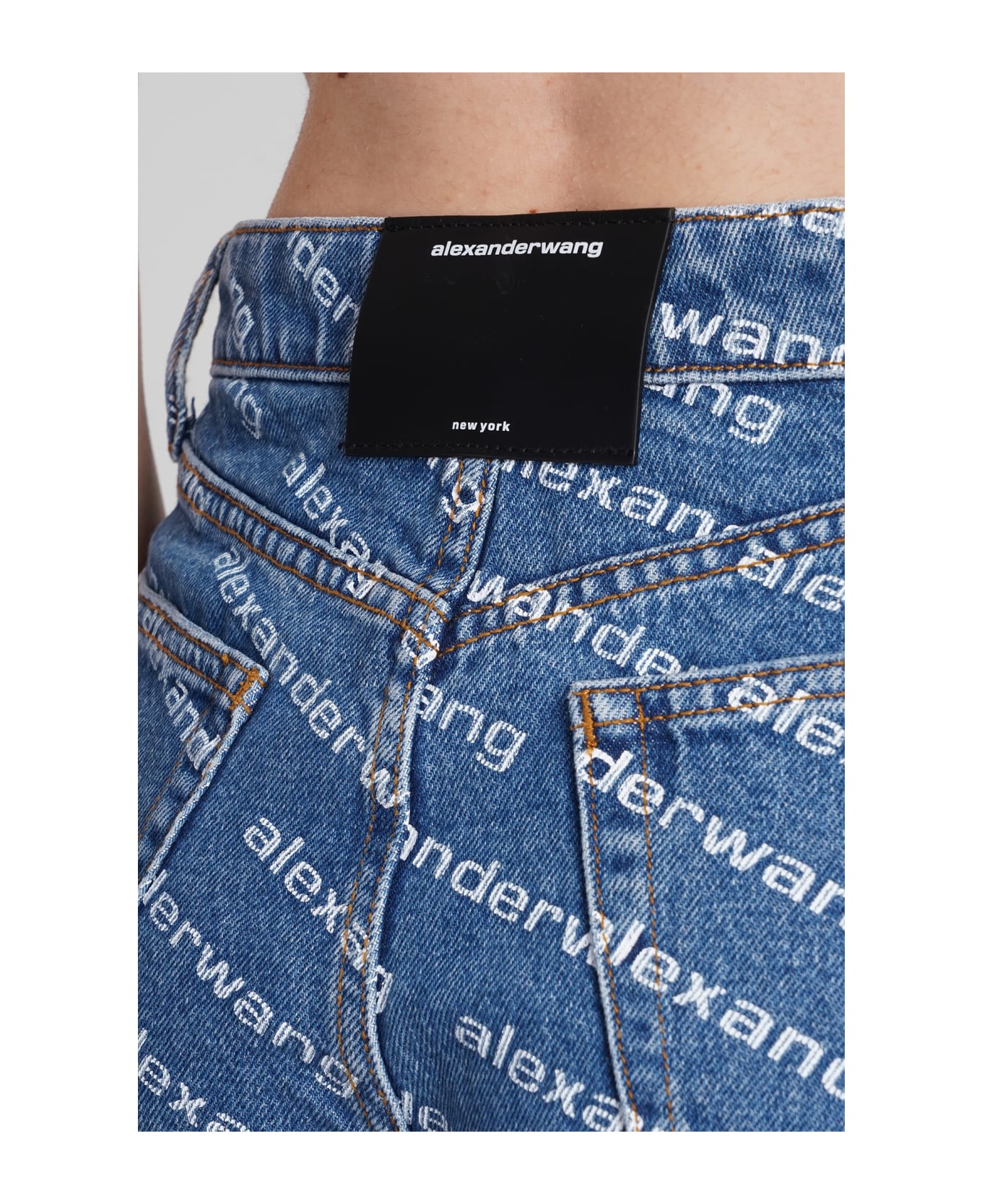 Alexander Wang Shorts In Blue Cotton - blue ショートパンツ