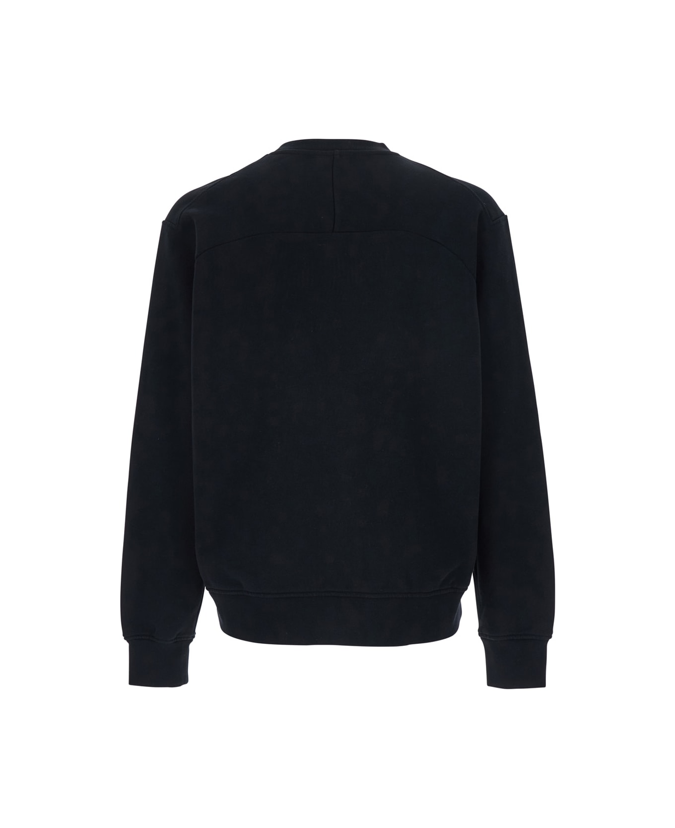 Givenchy Black Crewneck Sweatshirt With Logo Patch On The Front In Cotton Man - Black