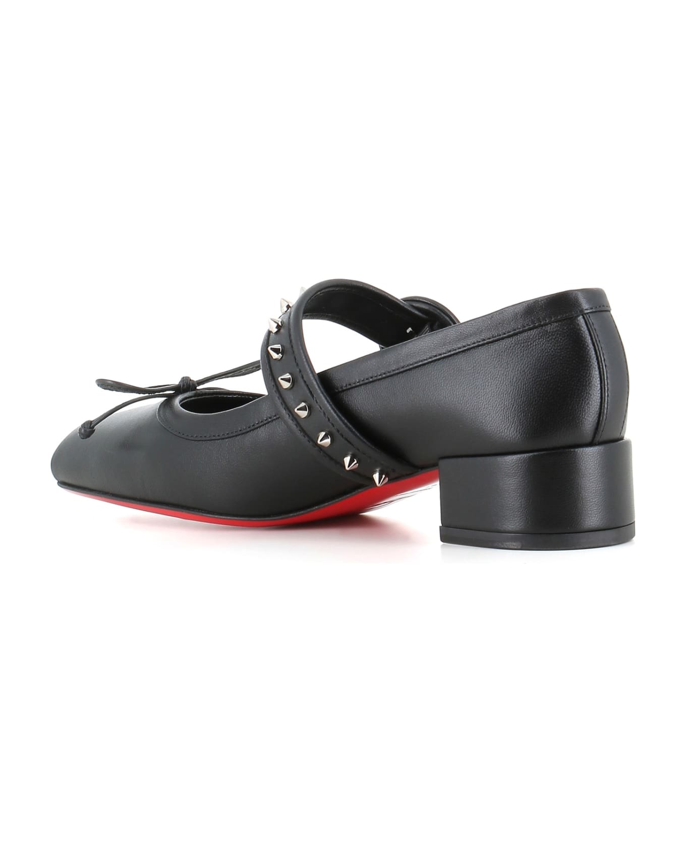 Christian Louboutin Ballerina Mama Strapita Spikes 30 - Black