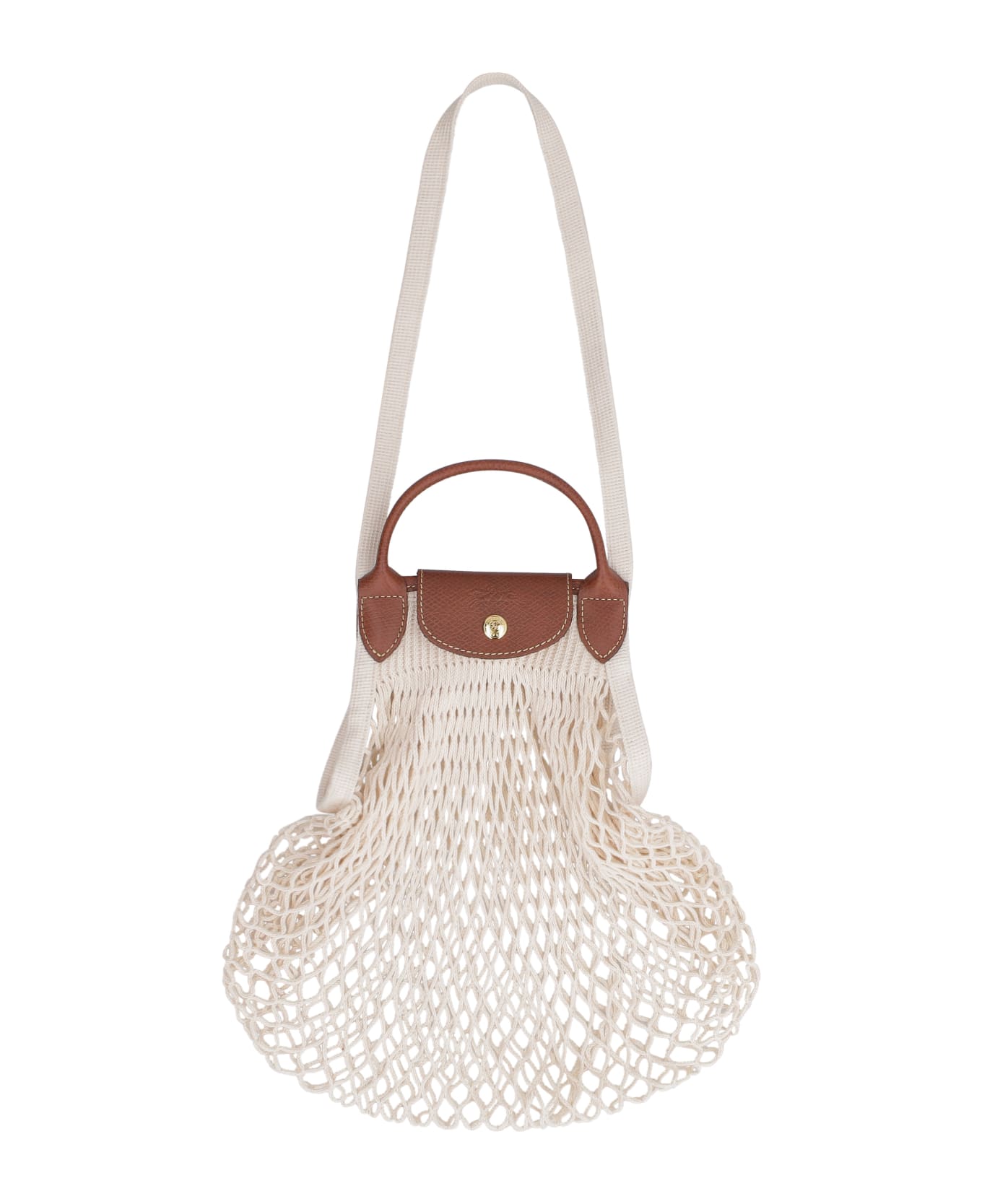 【送料&関税込】Longchamp Le Pliage Filet Mesh-knit Bag Le Pliage Filet L Mesh bag Ecru - Canvas | Longchamp US