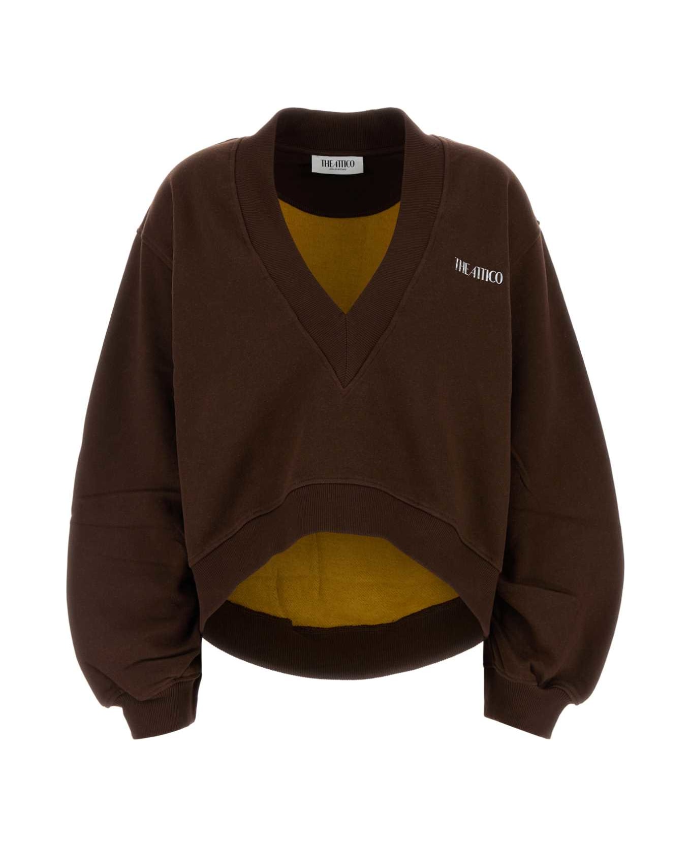 The Attico Brown Cotton Sweatshirt - DARKBROWN