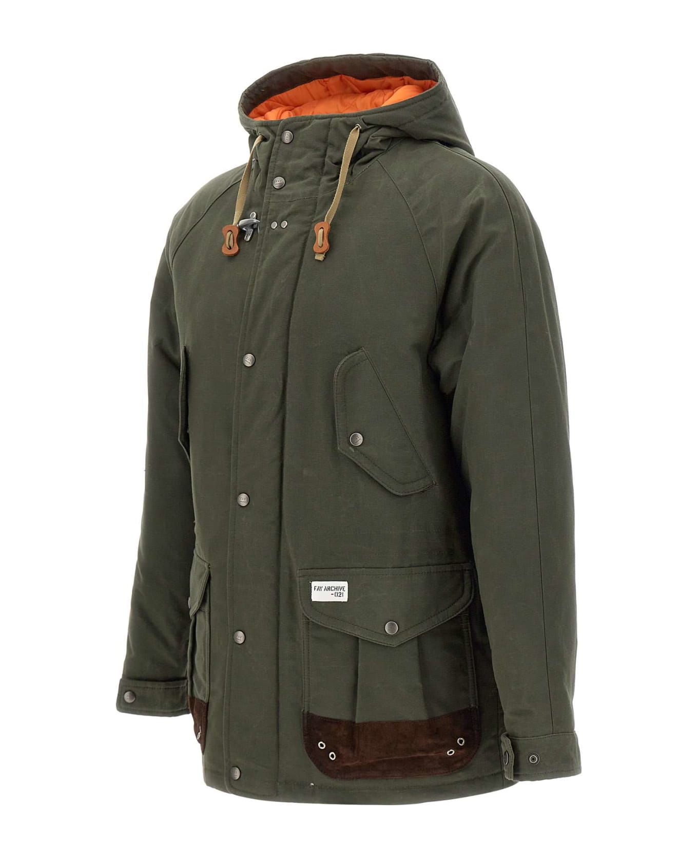 Fay Archive Parka In Green Cotton - GREEN