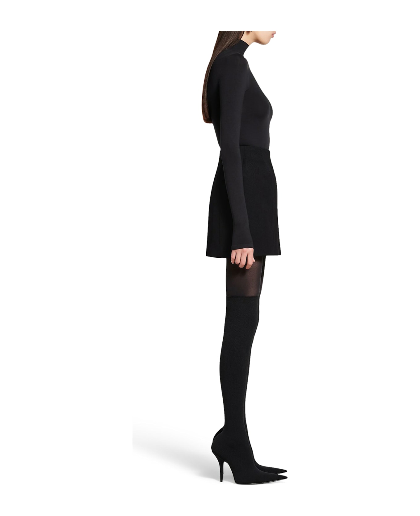 Balenciaga Hourglass Detail Mini Skirt - Black