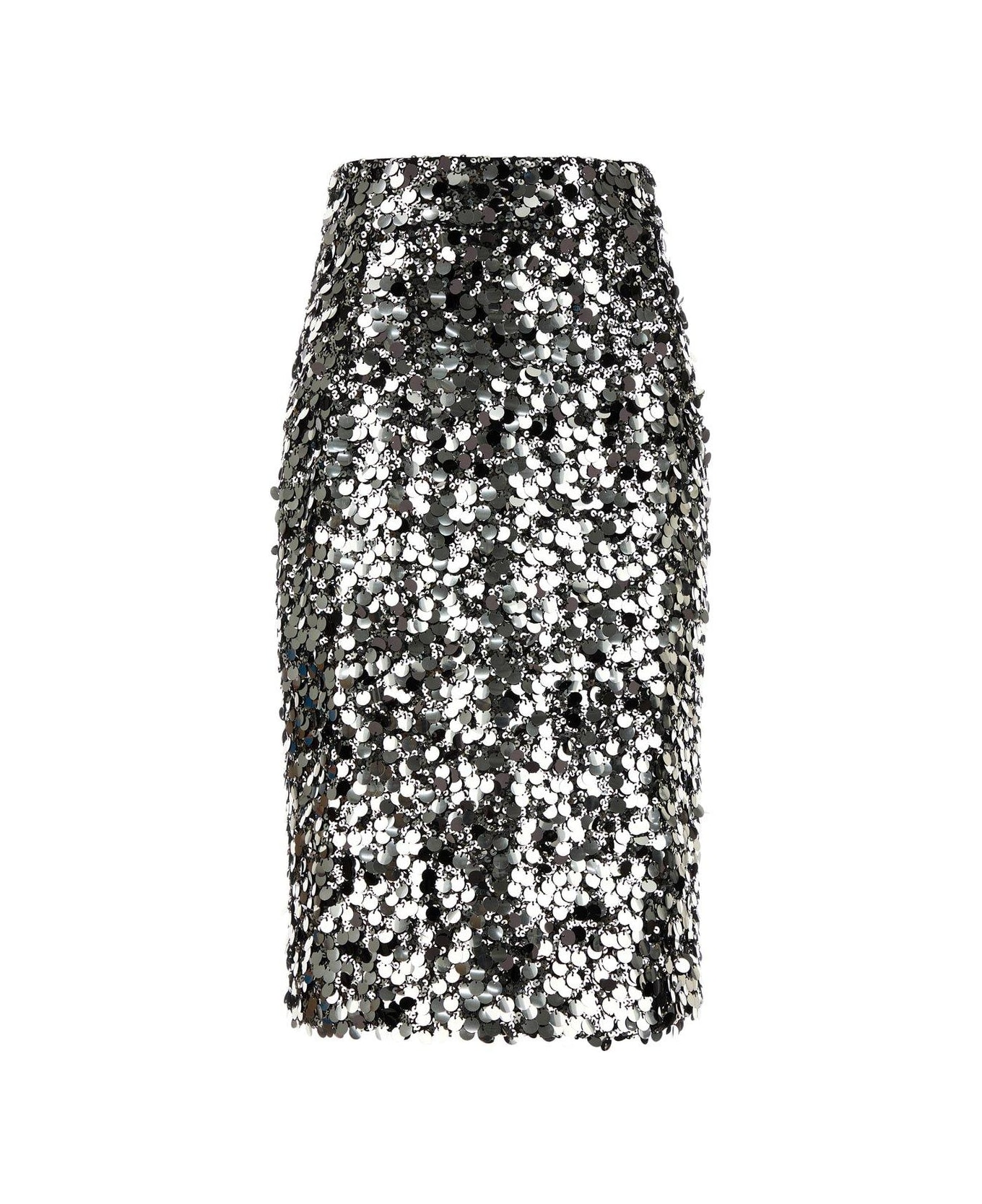 Dolce & Gabbana Sequined Midi Skirt - SILVER