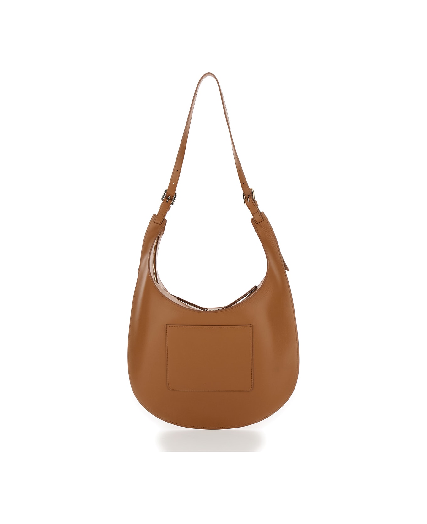 A.P.C. 'iris' Brown Shoulder Bag With Laminated Logo In Leather Woman - Brown