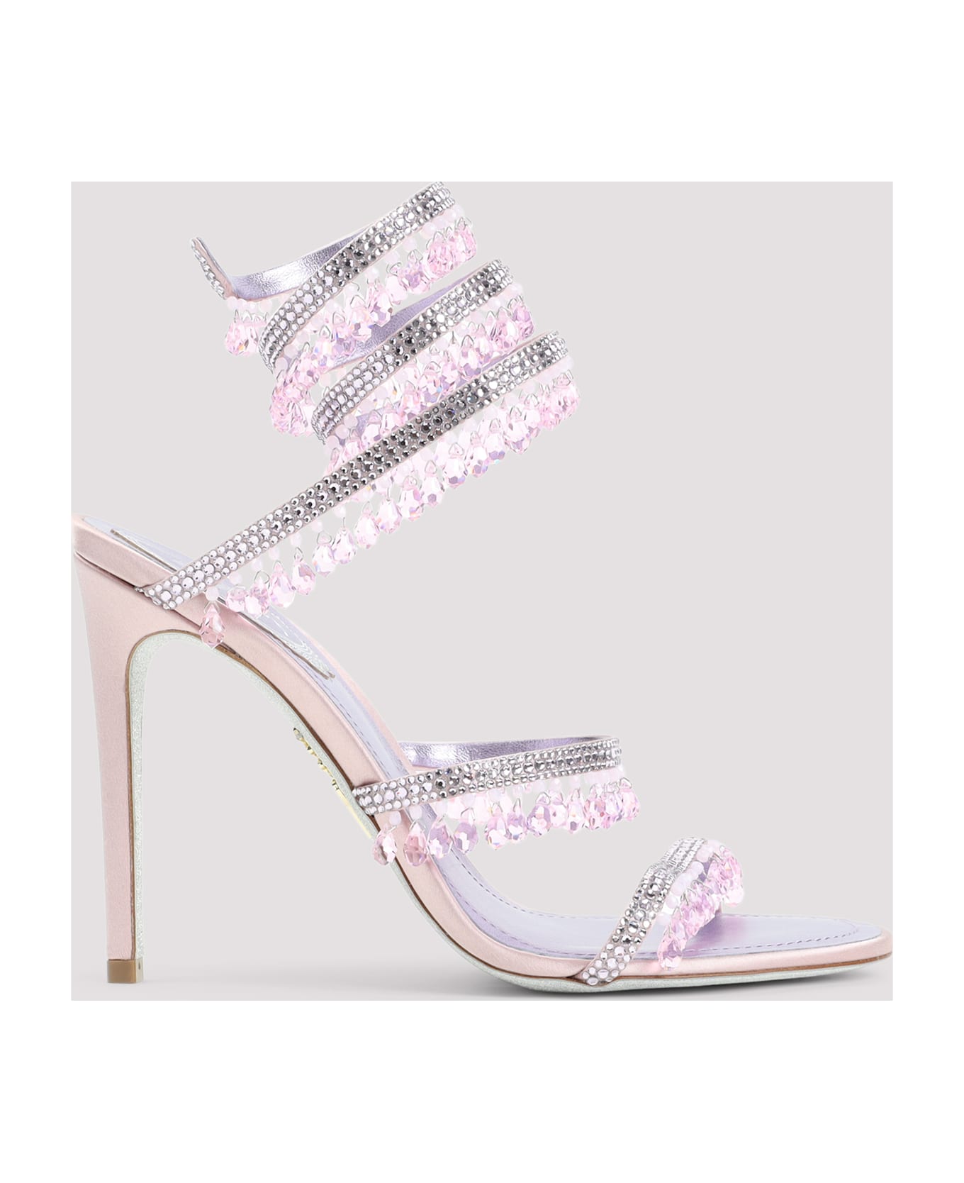 René Caovilla Rene Caovilla Leather Sandals - Lilac Satin