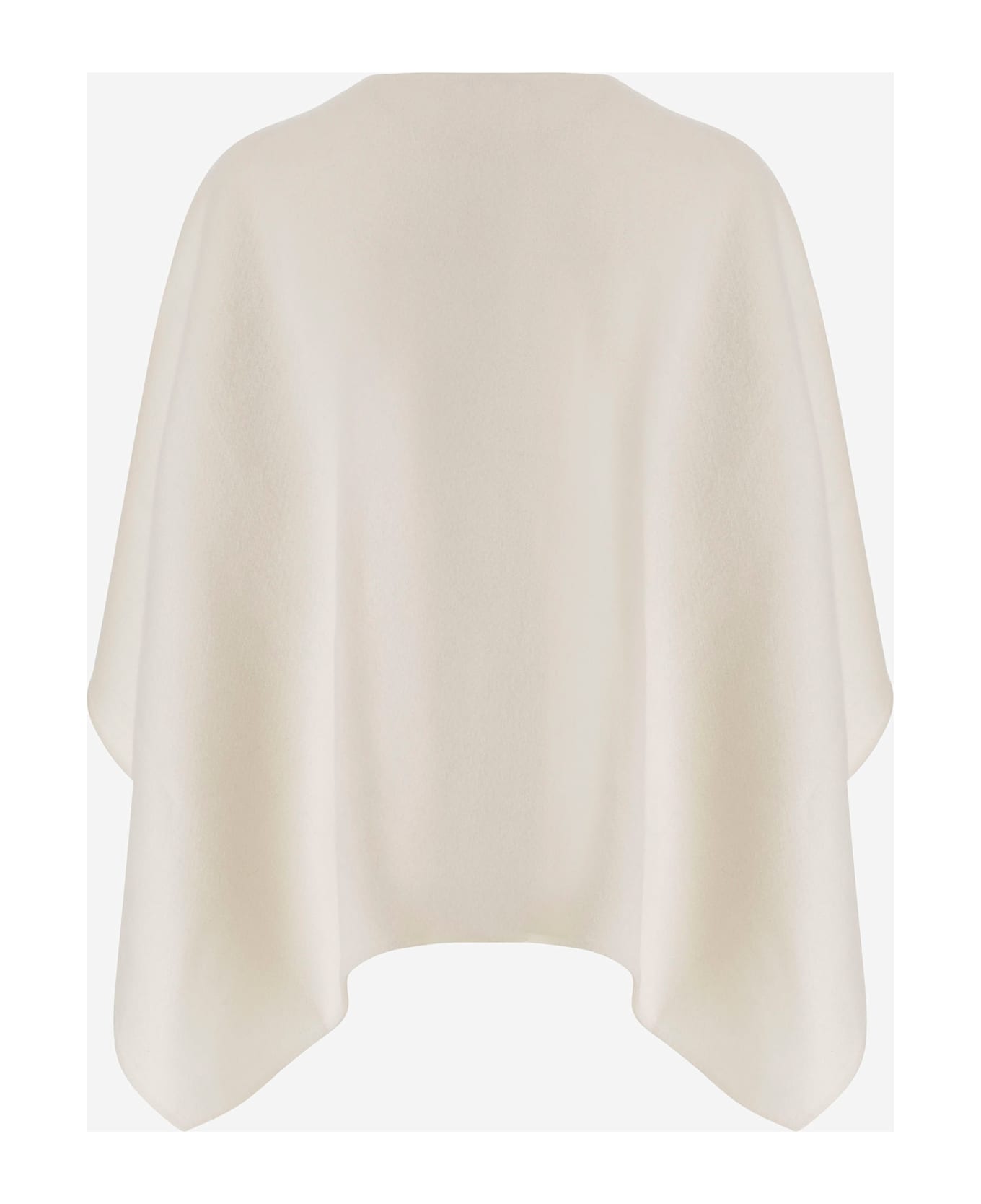 Max Mara Alpaca And Wool Blend Greenhouse Cape - White