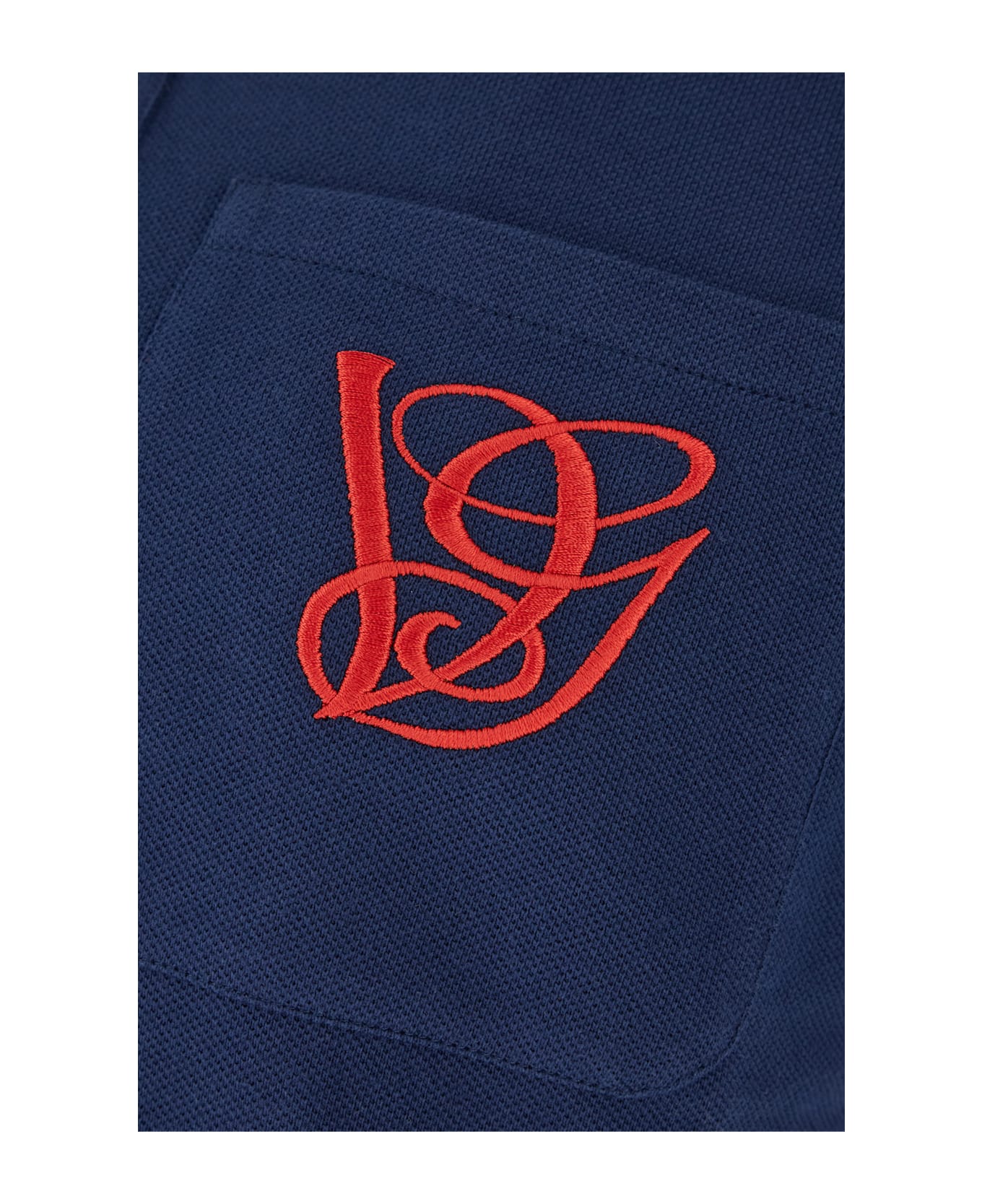 Valentino Garavani Navy Blue Piquet Polo Shirt - Blu