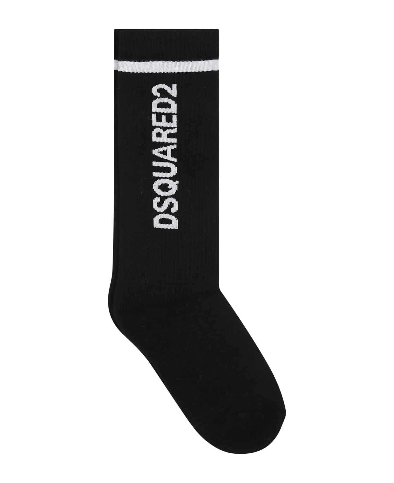 Dsquared2 Black Socks For Boy With Logo - Black