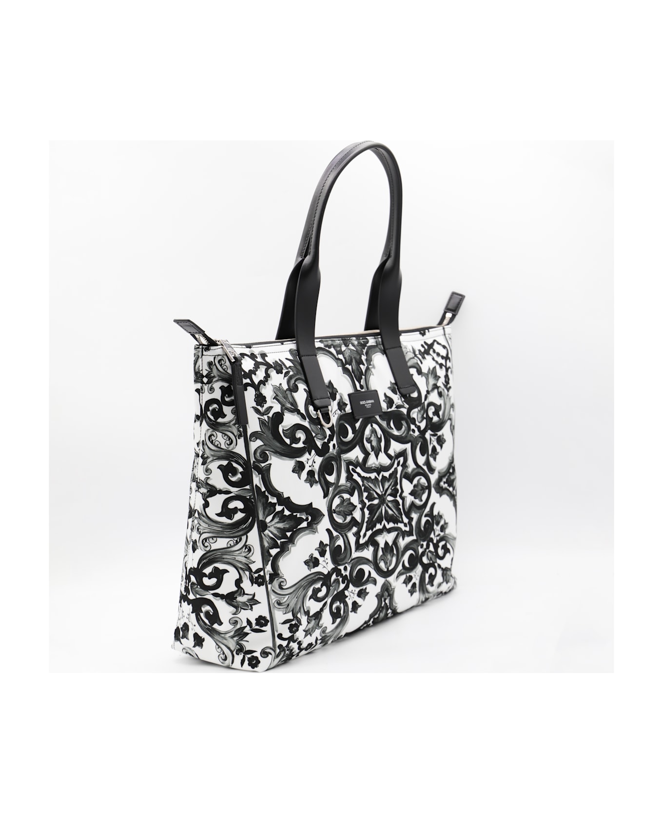 Dolce 
Gabbana Black And White Majolica Totes - Black
