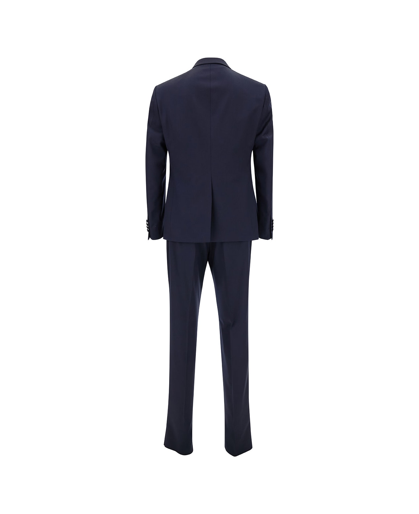 Tagliatore Blue Single-breasted Tuxedo With Vest In Wool Man - Blu スーツ