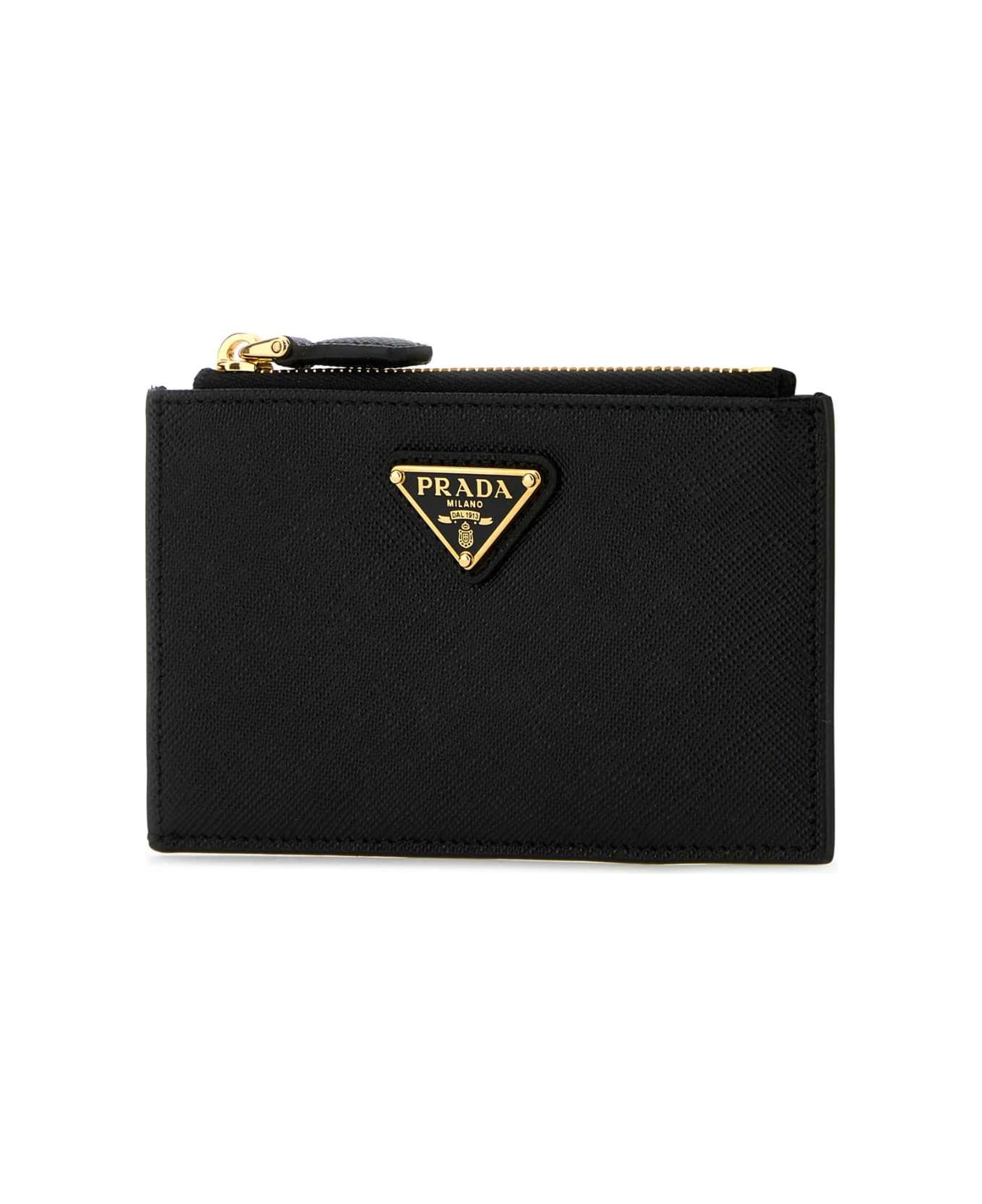 Prada Black Leather Card Holder - NERO