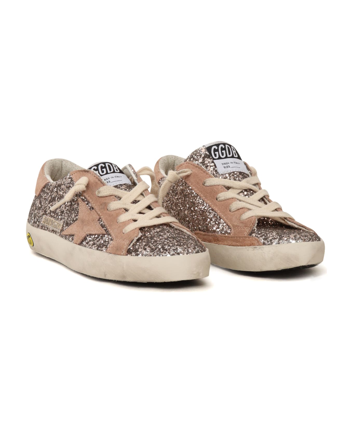 Golden Goose Super Star Glitter Upper Suede Star And Heel - PINK