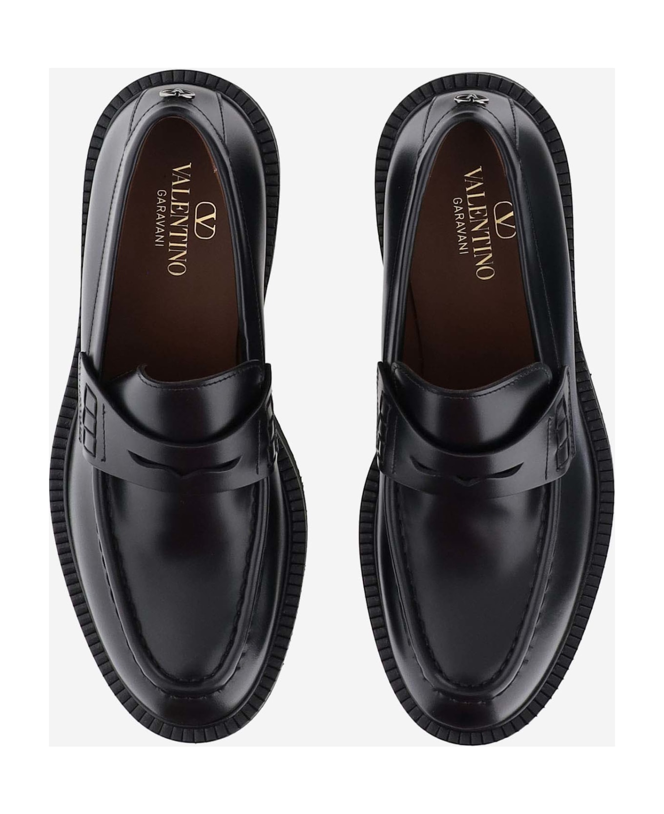 Valentino Garavani Leather Loafers - Black