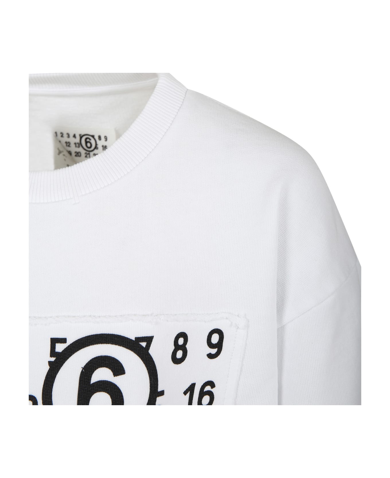 MM6 Maison Margiela White Sweatshirt For Kids With Logo ニットウェア＆スウェットシャツ