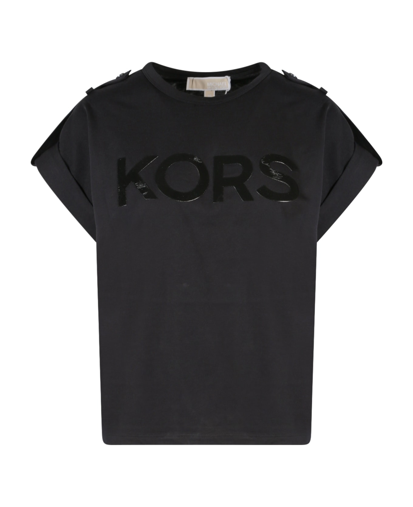 MICHAEL Michael Kors Black Cotton Snap T-shirt - Black Tシャツ
