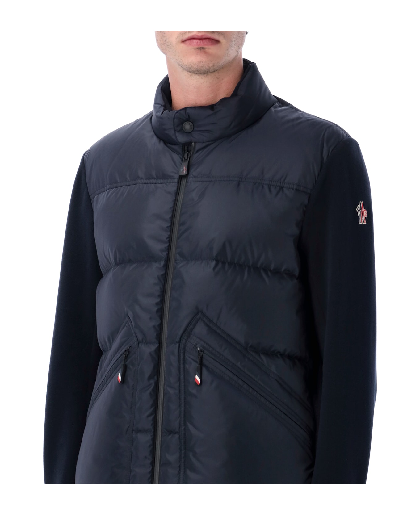 Moncler Grenoble Navy Blue Padded Zip-up Cardigan - NAVY