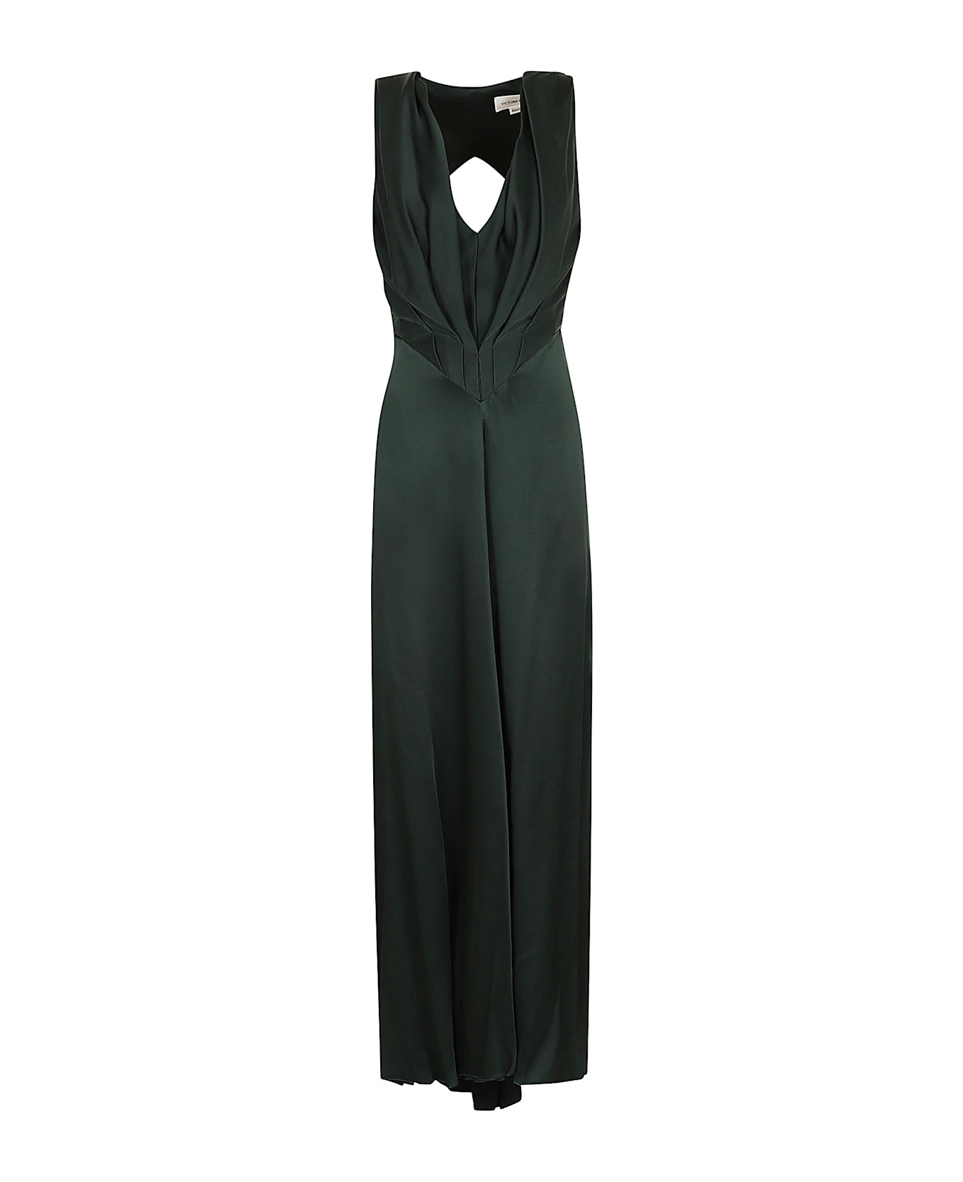 Victoria Beckham V-neck Gathered Floor Length - Seaweed