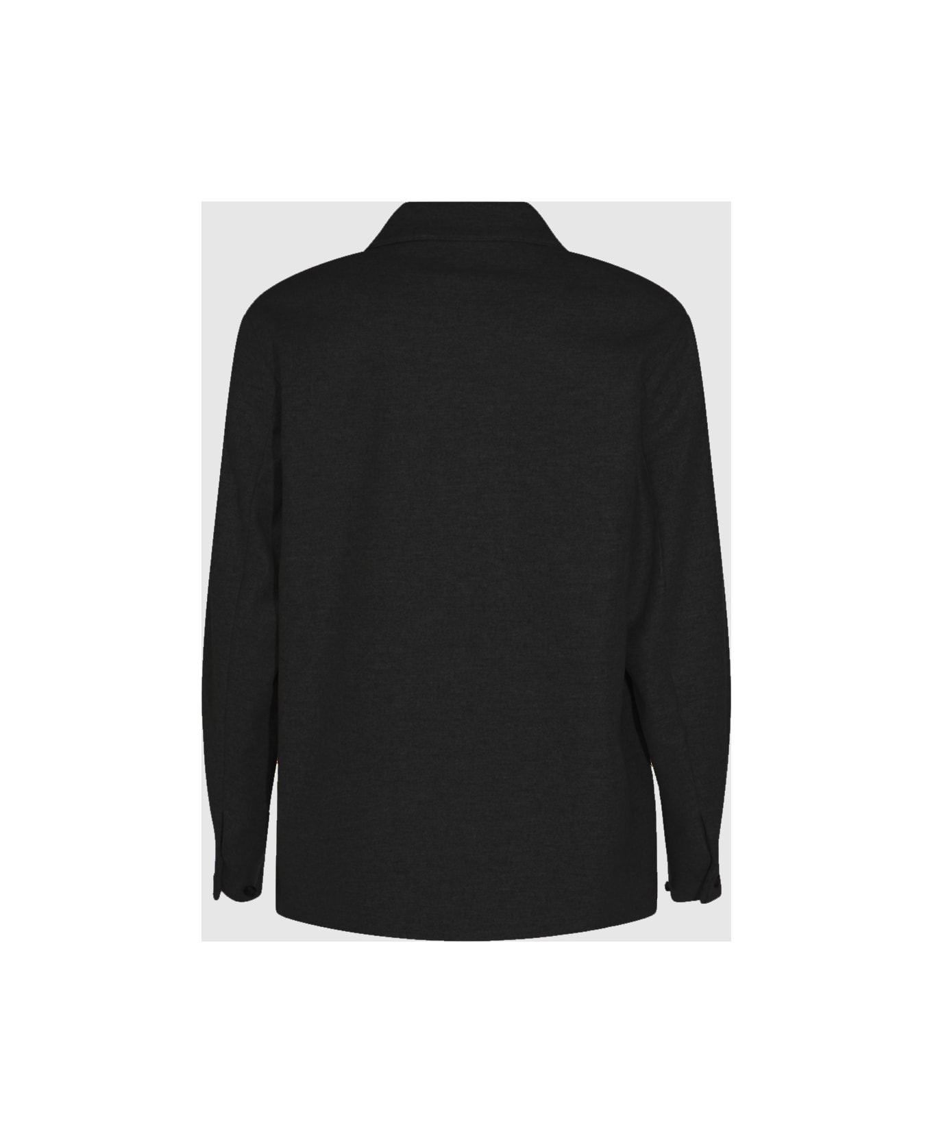 Hevò Black Wool Casual Jacket - Black