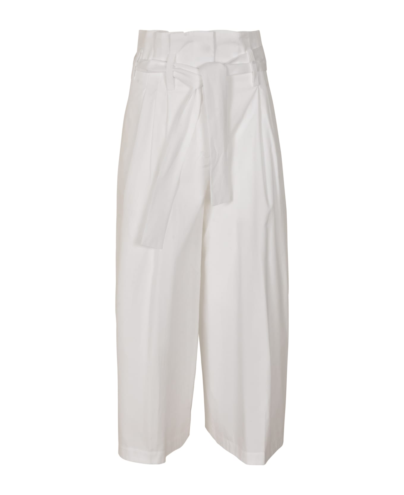 Aspesi High Waist Belted Trousers - White