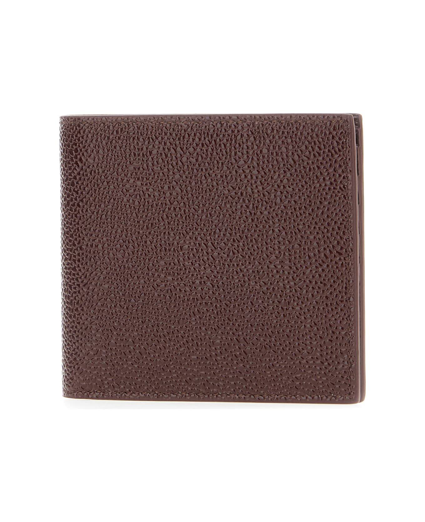 Thom Browne Plum Leather Wallet - BURGUNDY