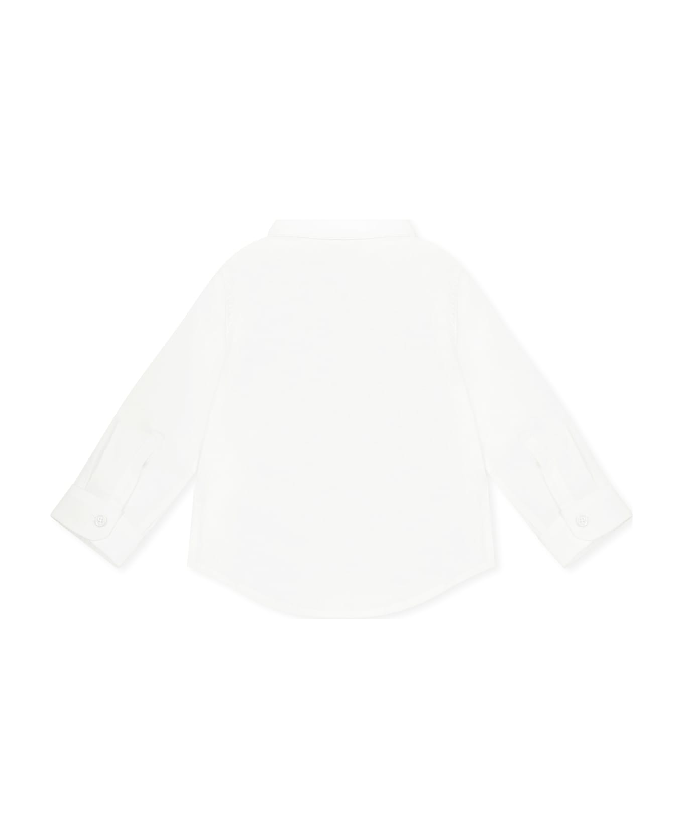Balmain White Shirt For Baby Boy With Labyrinth - White