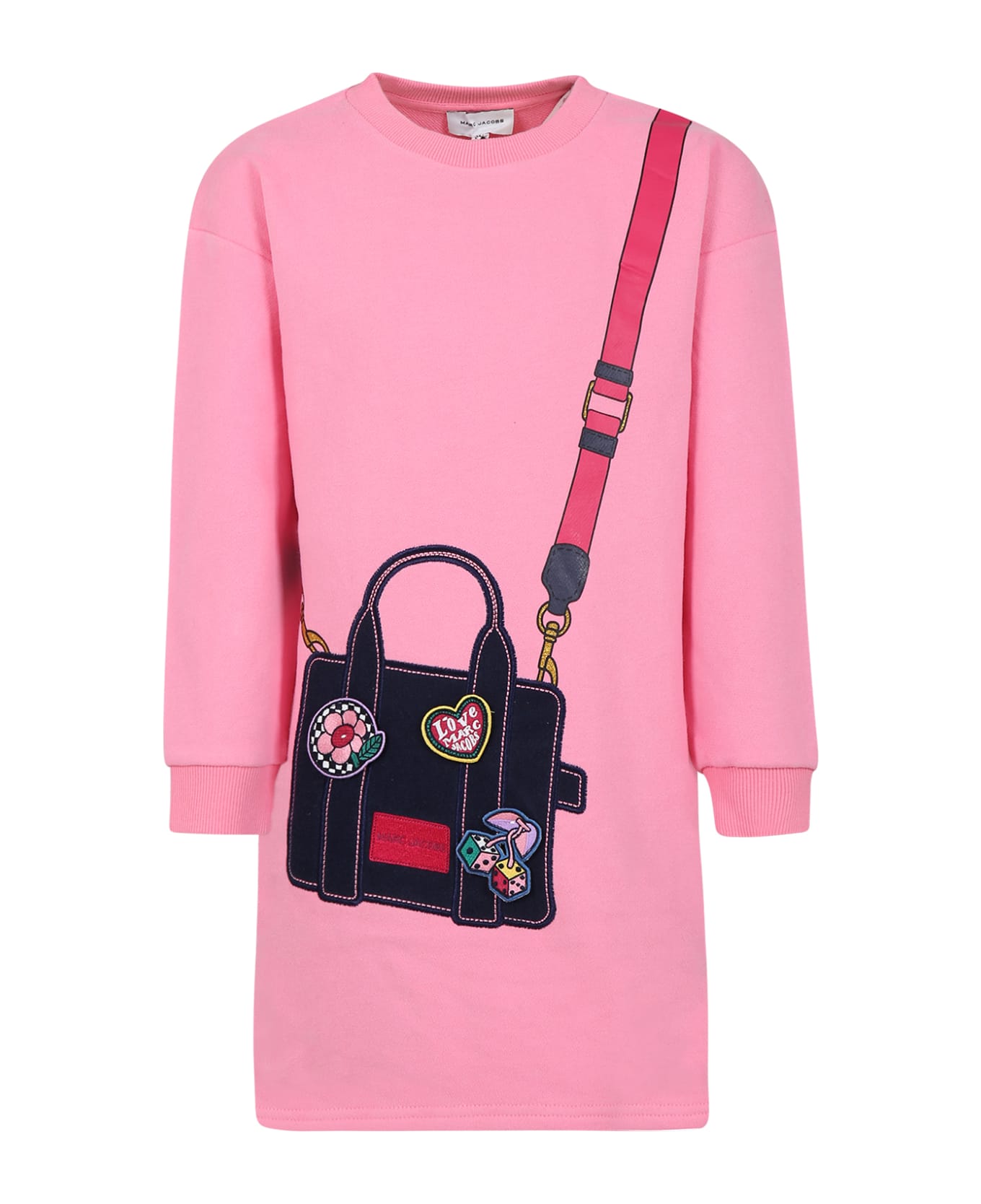 Marc Jacobs Casual Pink Dress For Girl With Logo - Pink ワンピース＆ドレス
