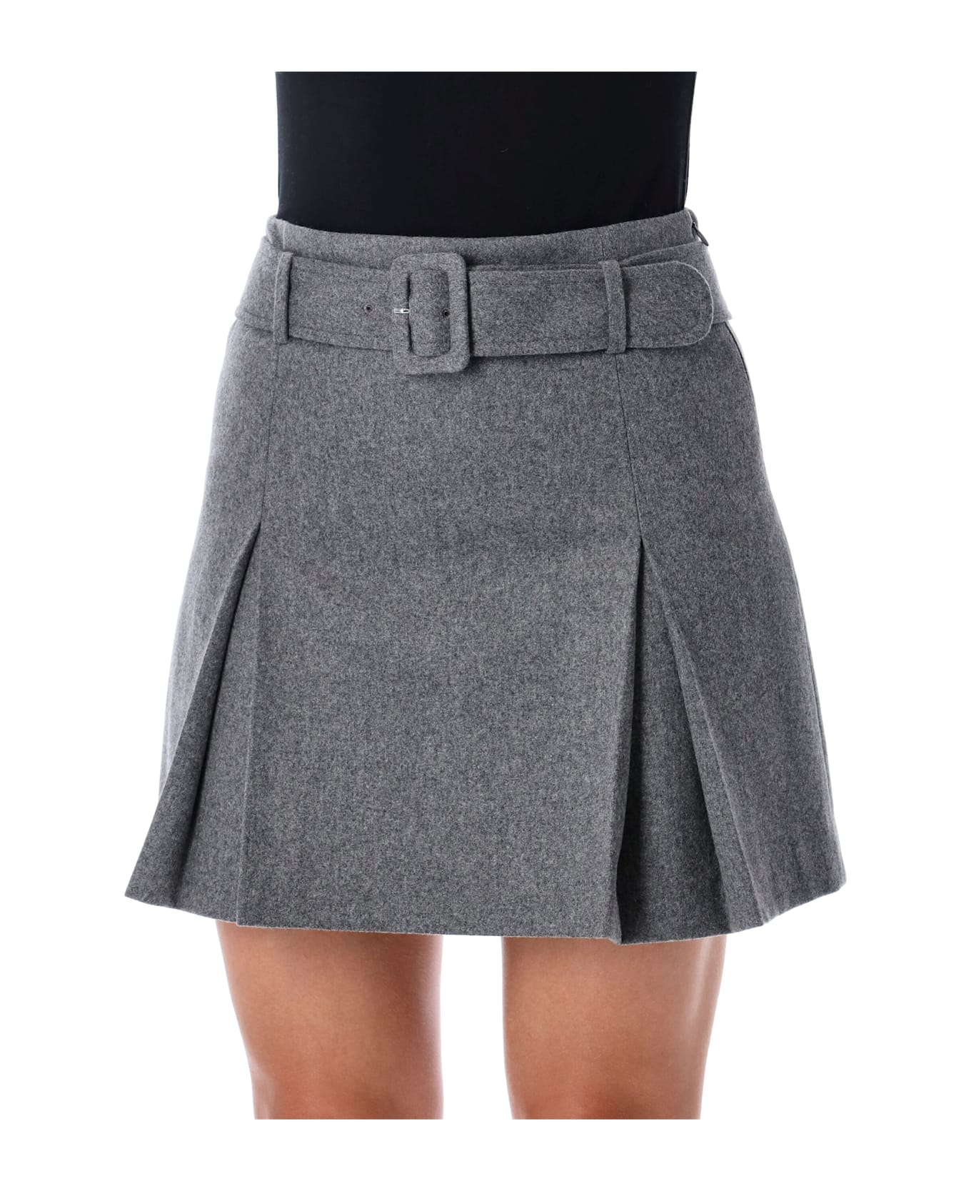 A.P.C. Cecile Wool Mini Skirt - HEATER GREY