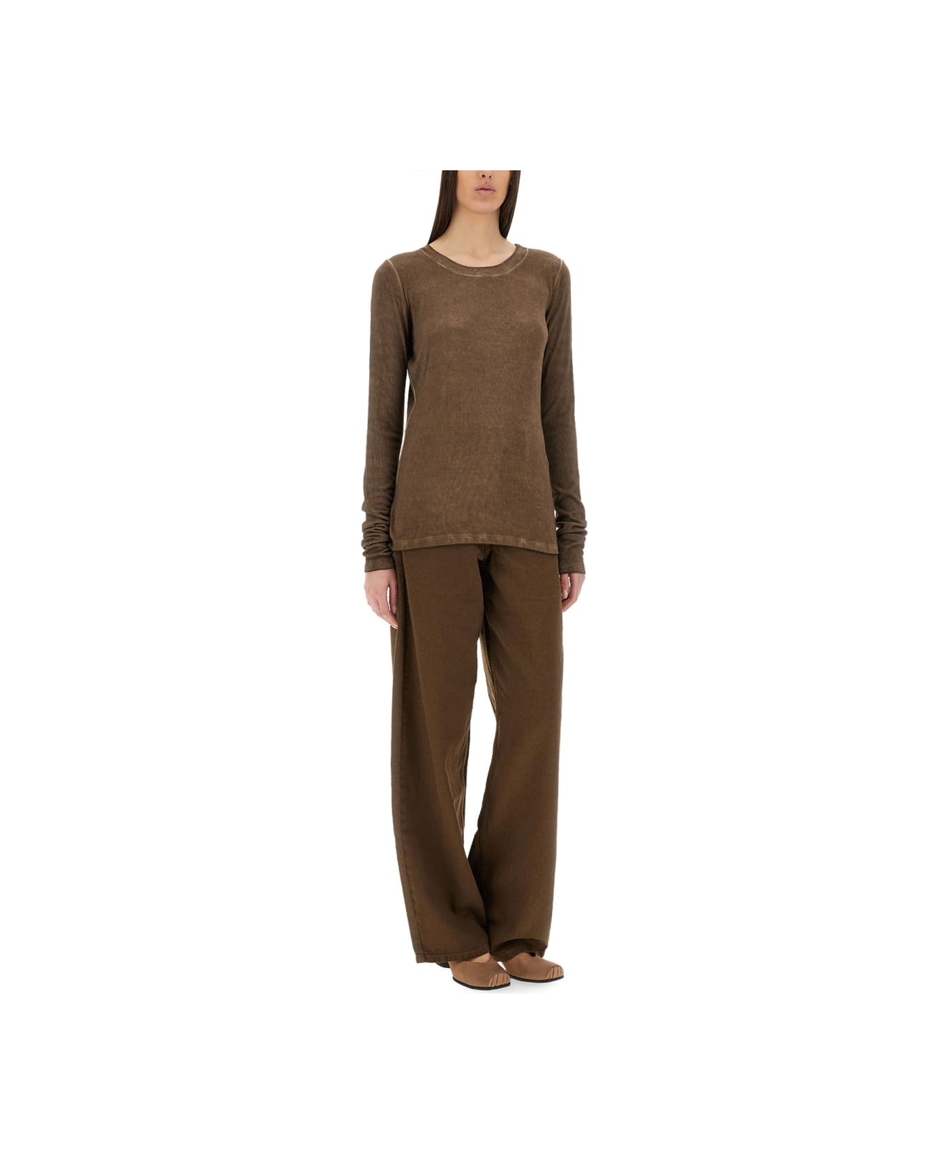 Uma Wang T-shirt "tata" - BROWN