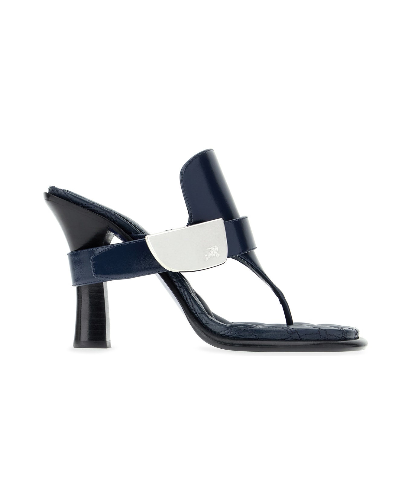 Burberry Petrol Blue Leather Bay Thong Sandals - LAKE