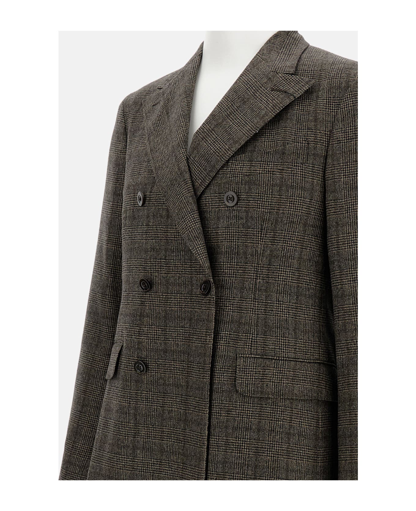 Boglioli Double-breasted Wool Blend Jacket - Brown