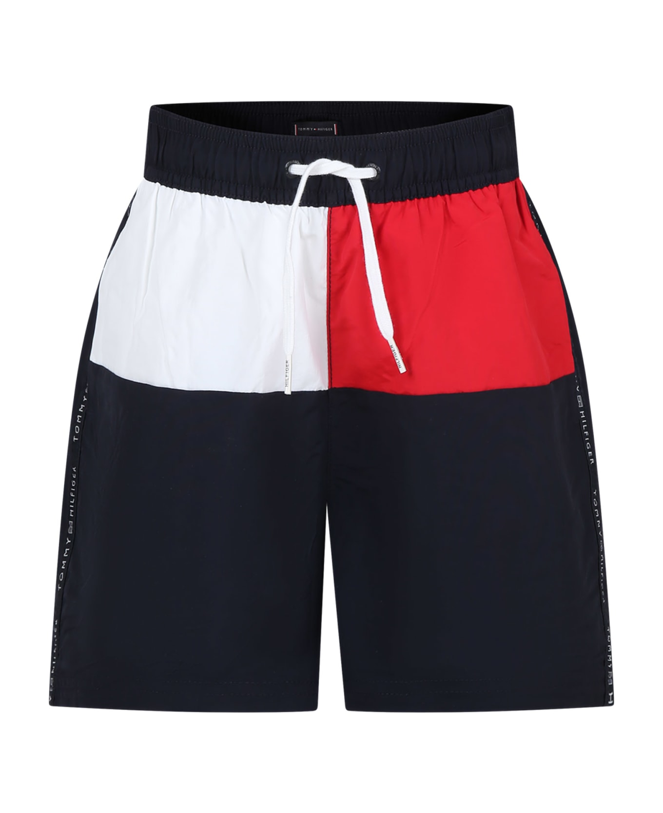 Tommy Hilfiger Blue Swim Shorts For Boy With Logo - Blue