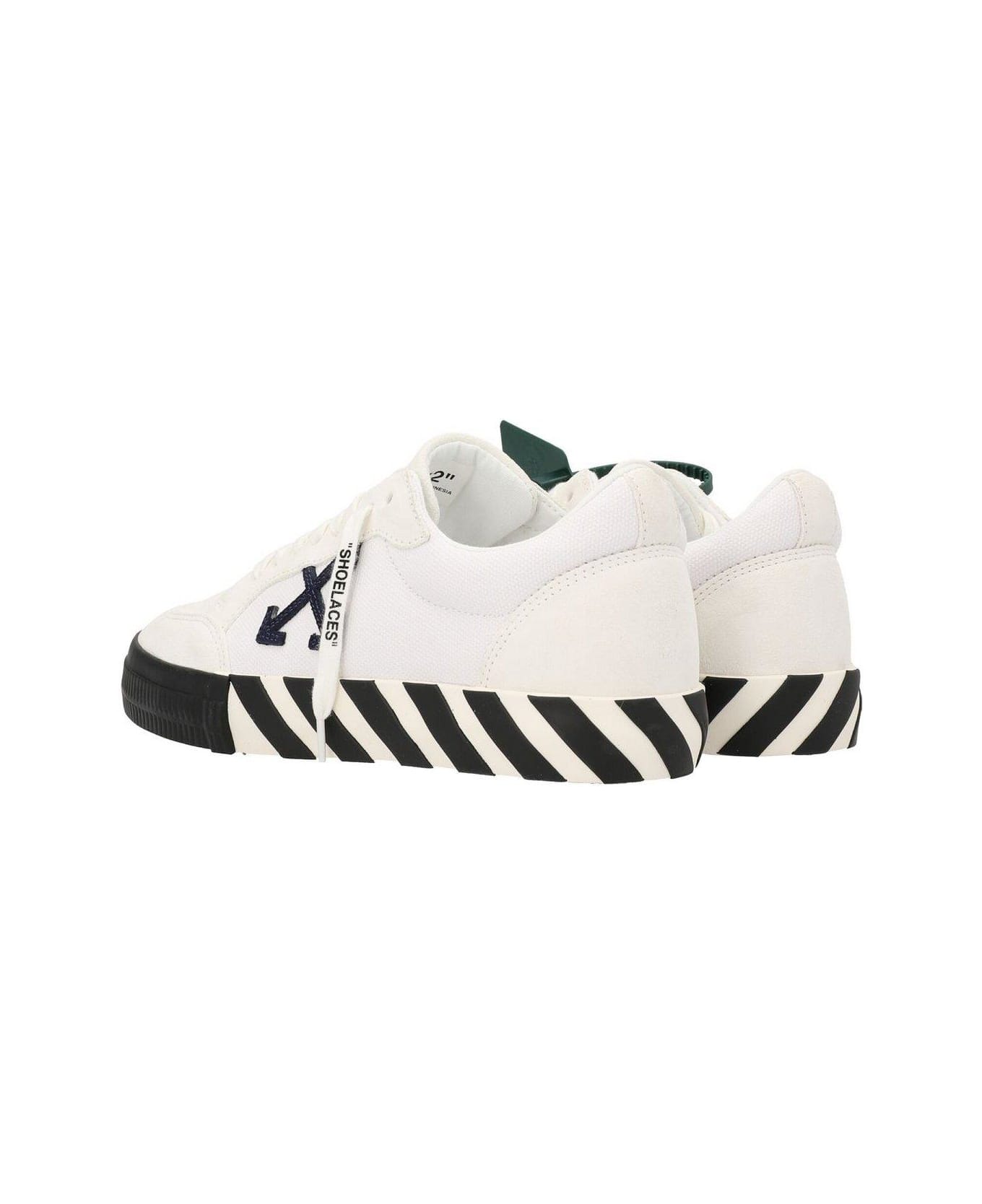 Off-White Vulcanized Lace-up Sneakers - White/navy