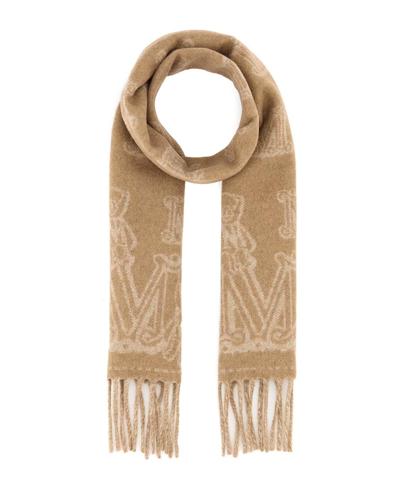 Max Mara Embroidered Cashmere Scarf - CAMMELLO