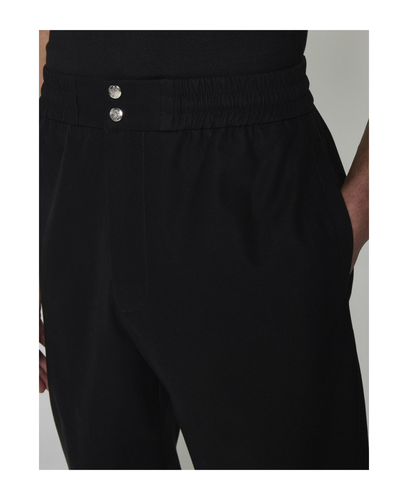 Alexander McQueen Cotton Trousers - Black スウェットパンツ