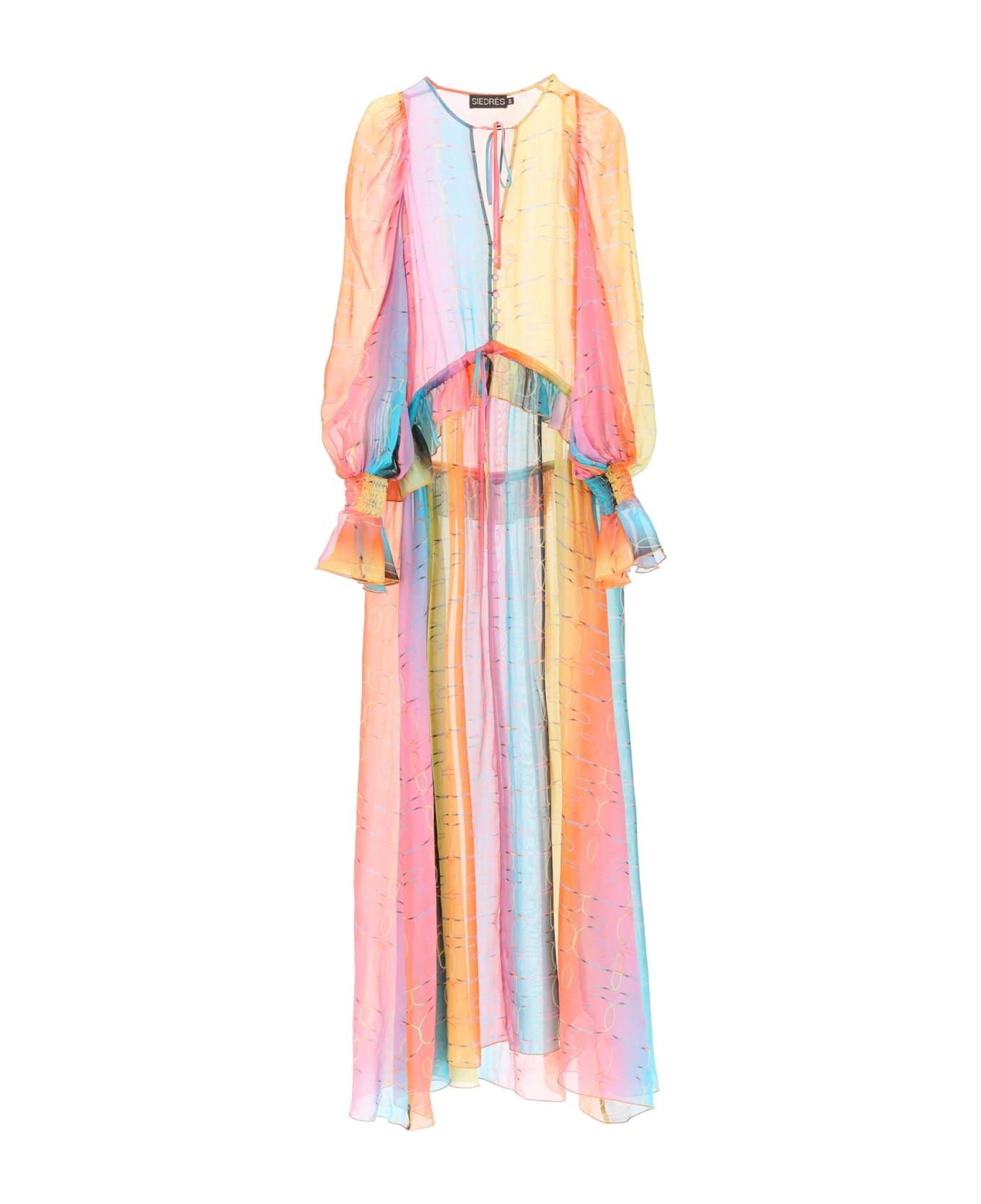 SIEDRES 'alora' Long Silk Chiffon Dress - MULTI