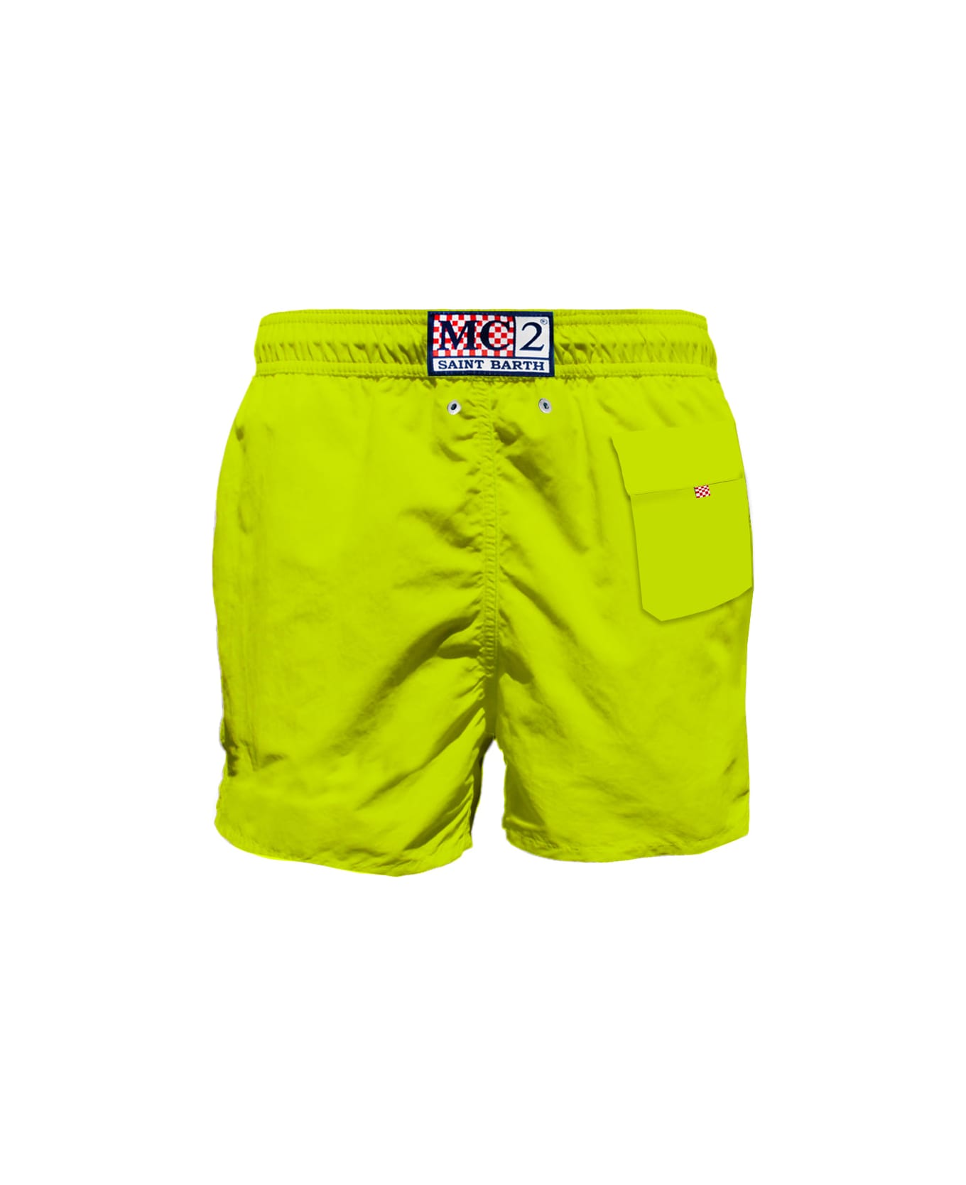 MC2 Saint Barth Man Fluo Yellow Swim Shorts With Pocket - YELLOW