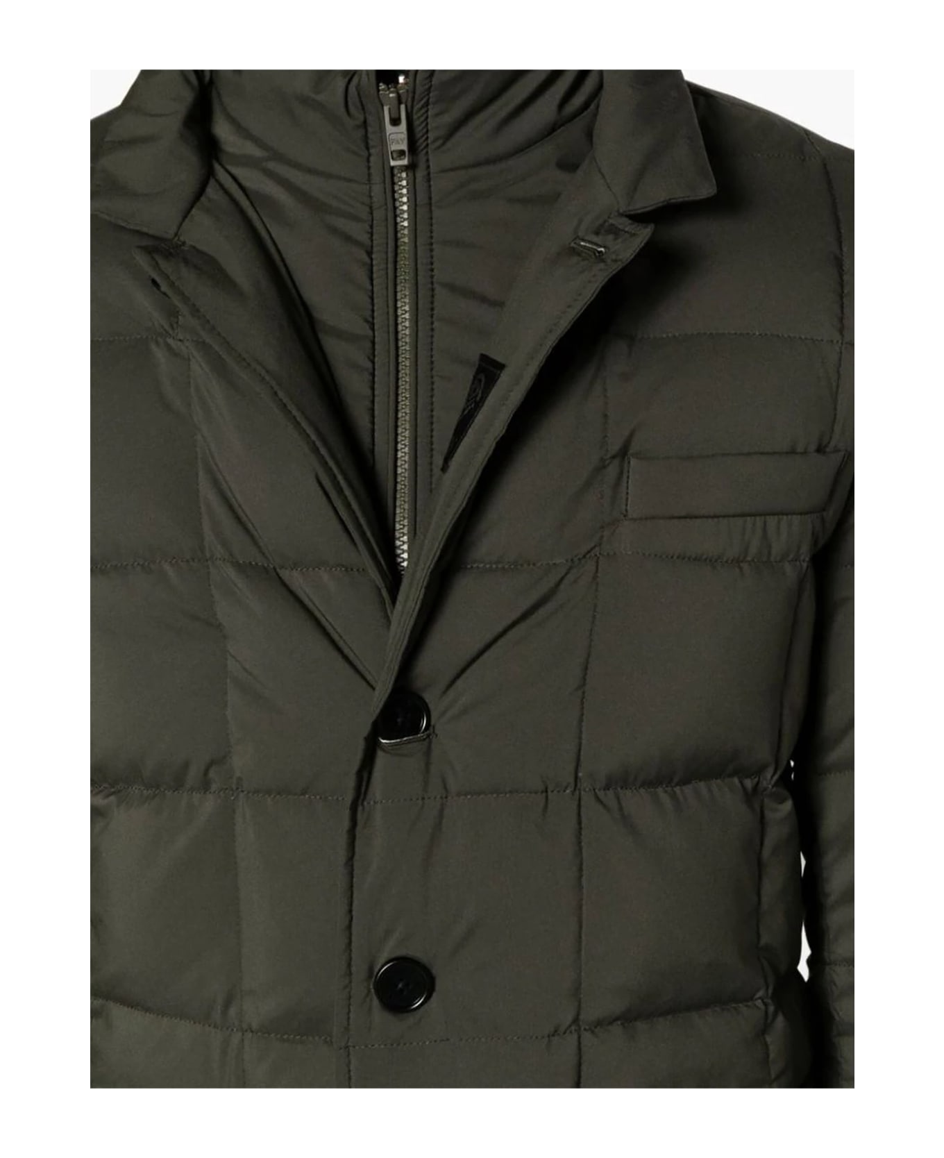 Fay Green Quilted Padded Jacket - Green ブレザー